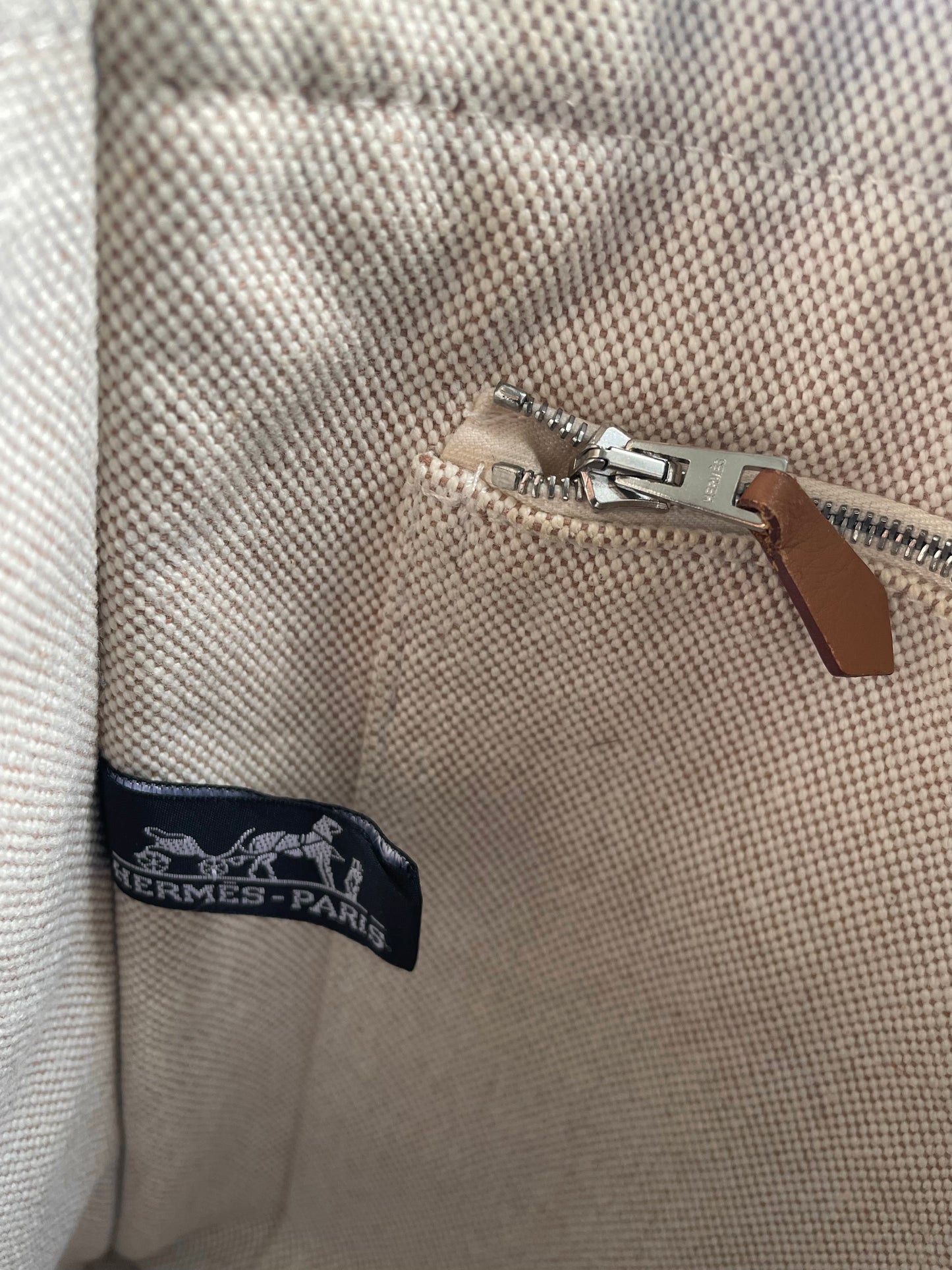 Vintage Designer Hermès Cotton Canvas Tote Bag