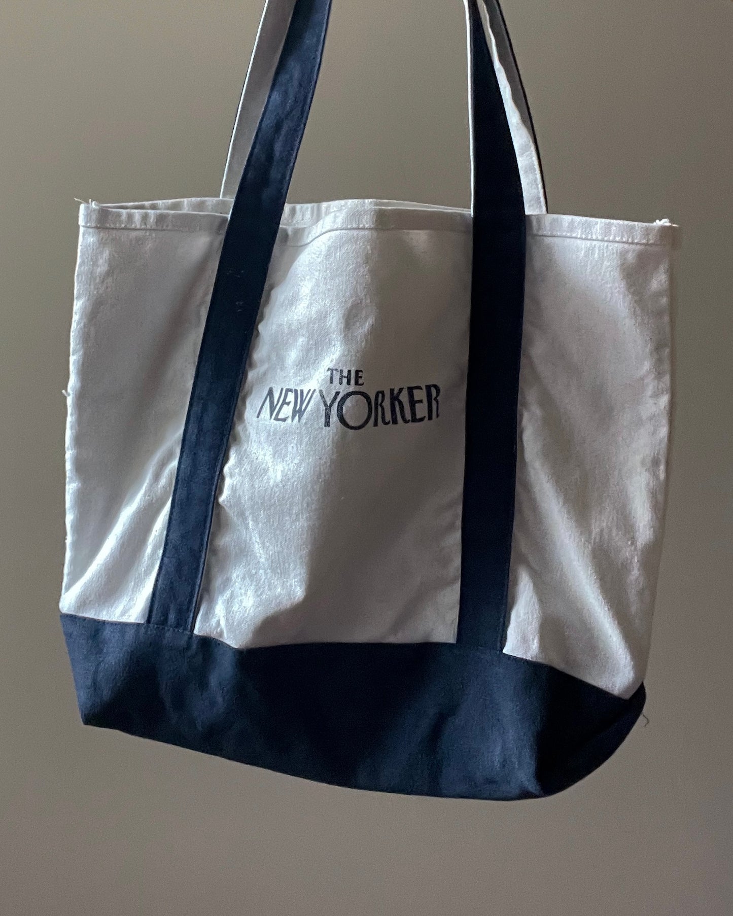 Vintage Blue New Yorker Canvas Cotton Tote Bag