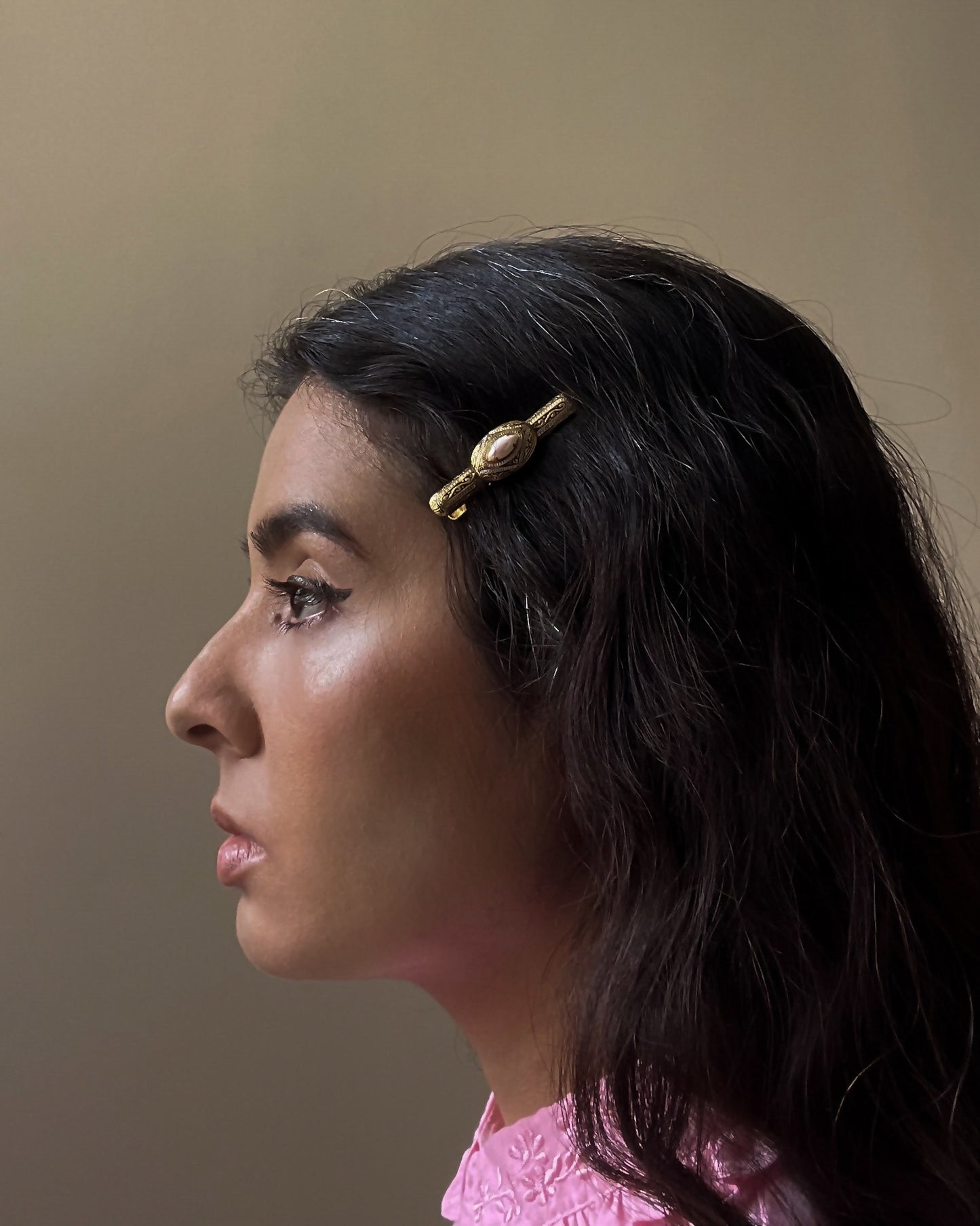 Antique Romantic Brass with Stone Cufflink Set