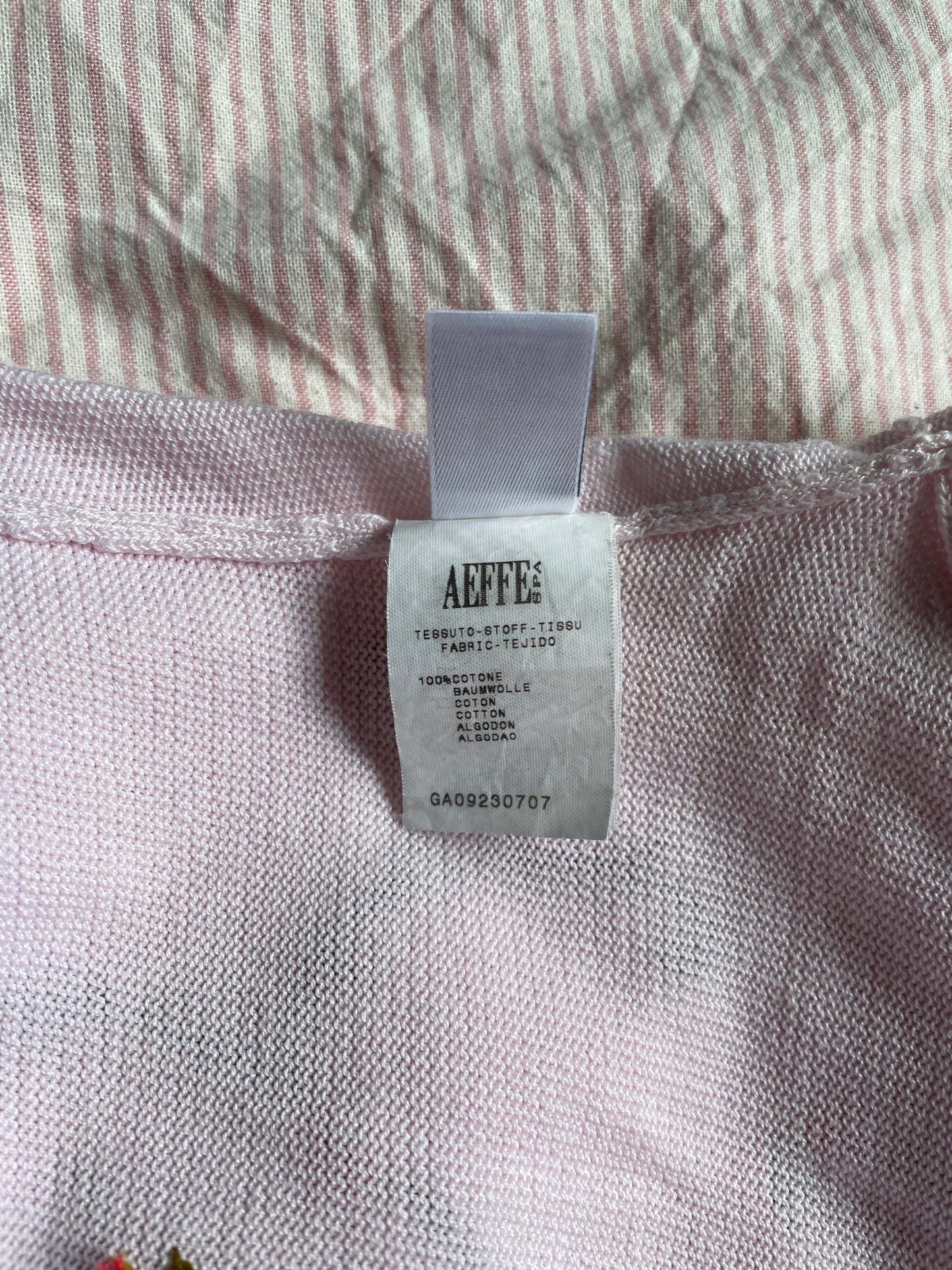 Vintage Designer Philosophy By Alberta Ferretti Embroidered Pink Cardigan