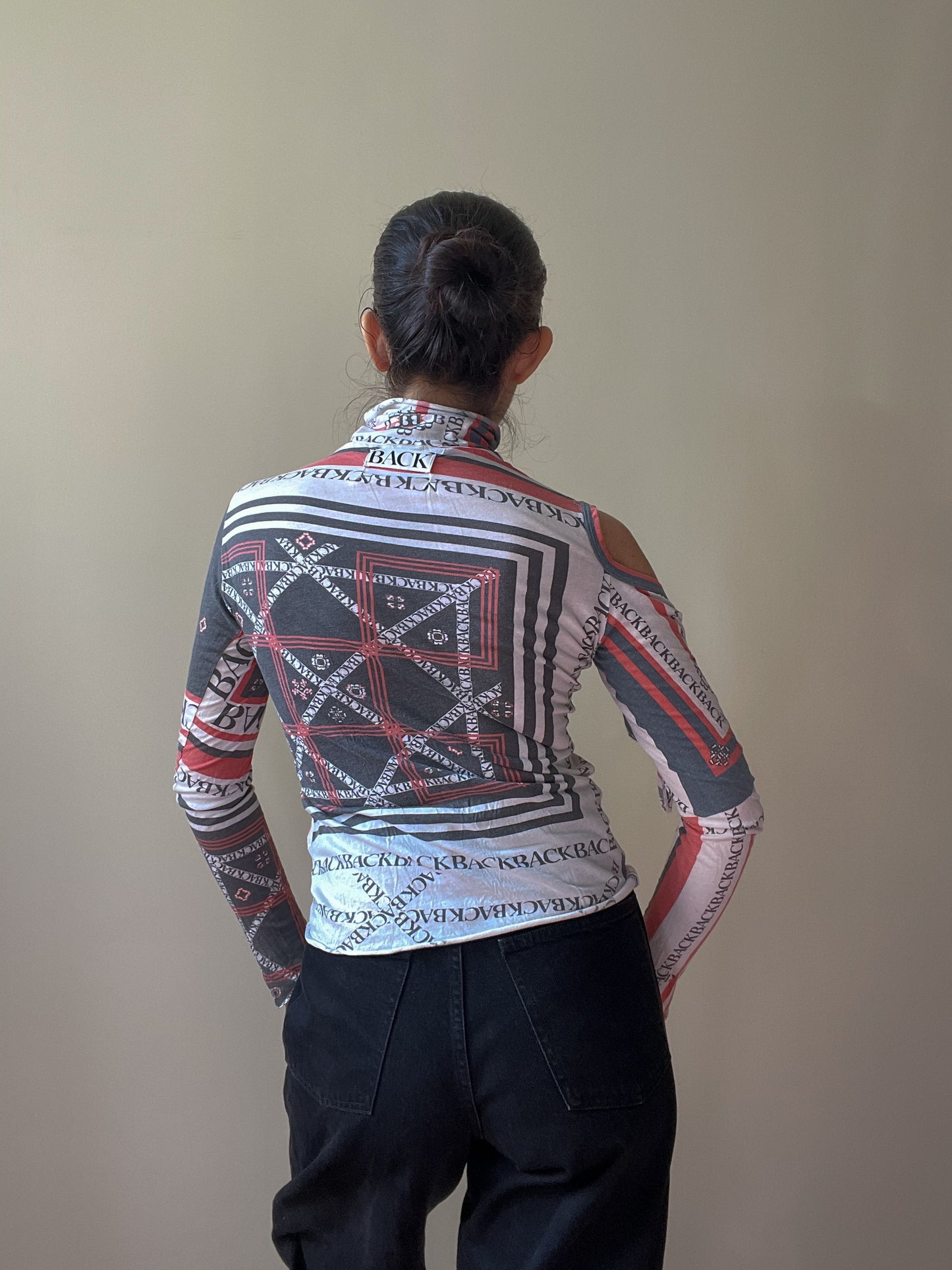 Vintage Designer Back By Ann-Sofie Back Multi Turtleneck Knit