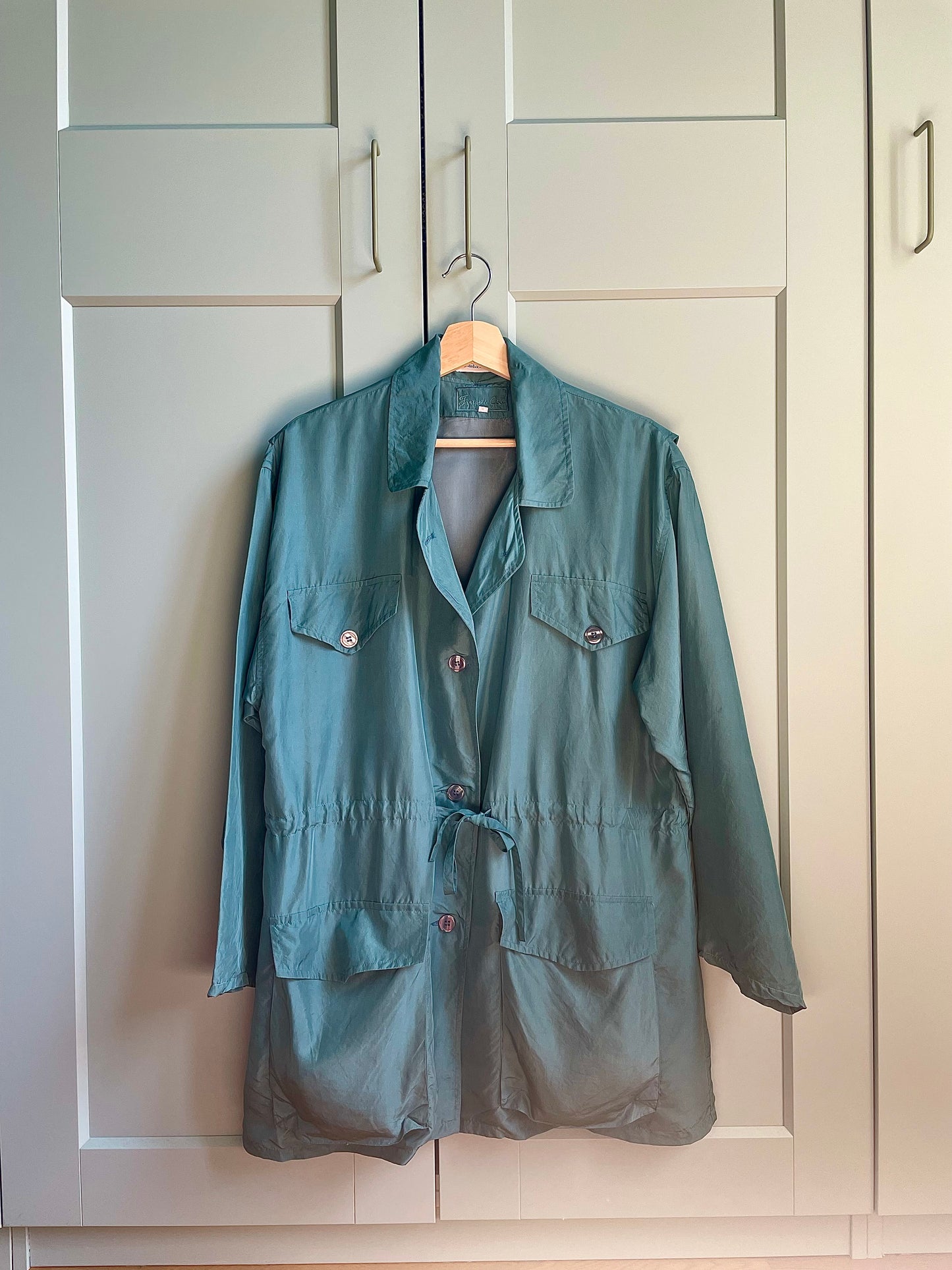 Vintage Fantastic Girl Blue Silk Windbreaker Jacket