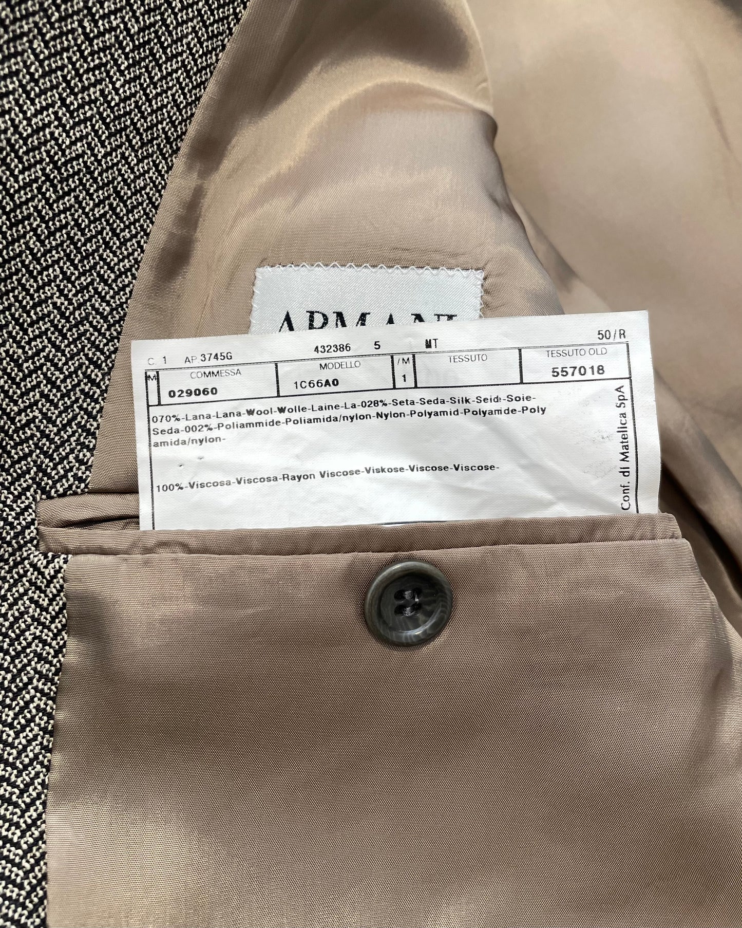 Vintage Oversized Warm Grey Wool Silk Armani Blazer