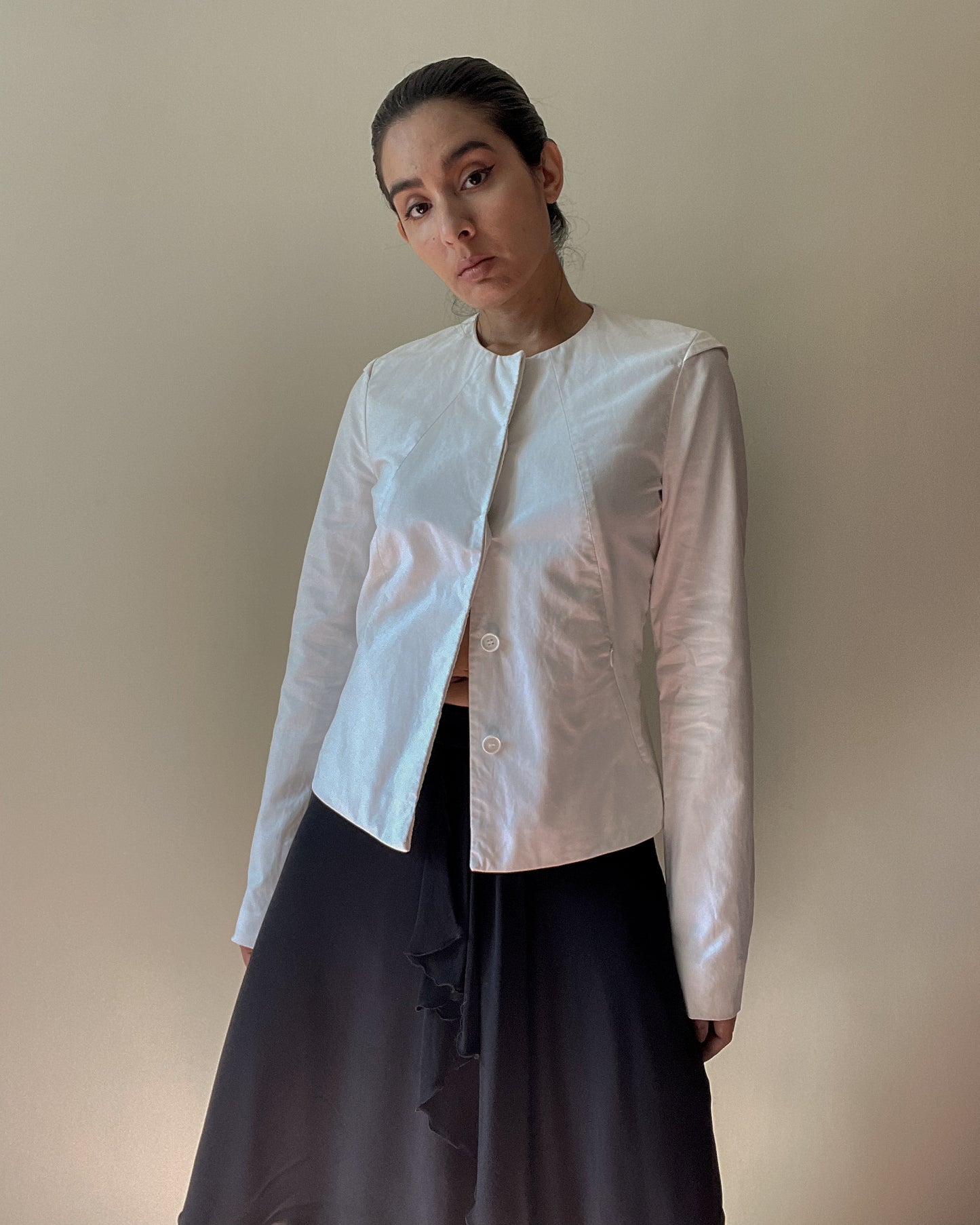 Preloved Designer Jil Sander White Cotton Jacket