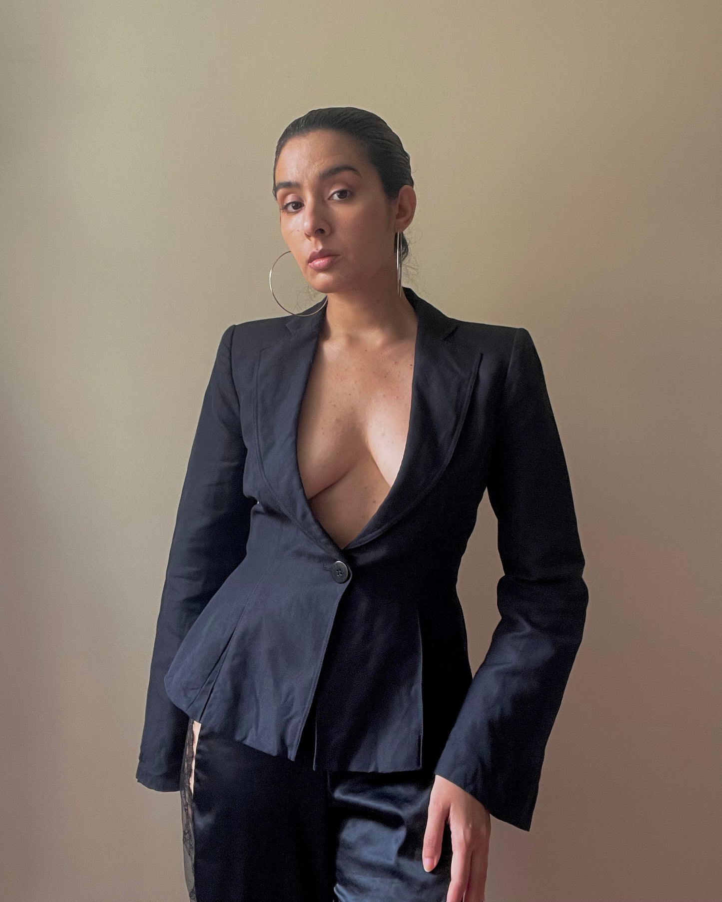 Vintage Designer Armani Corset Navy Blazer