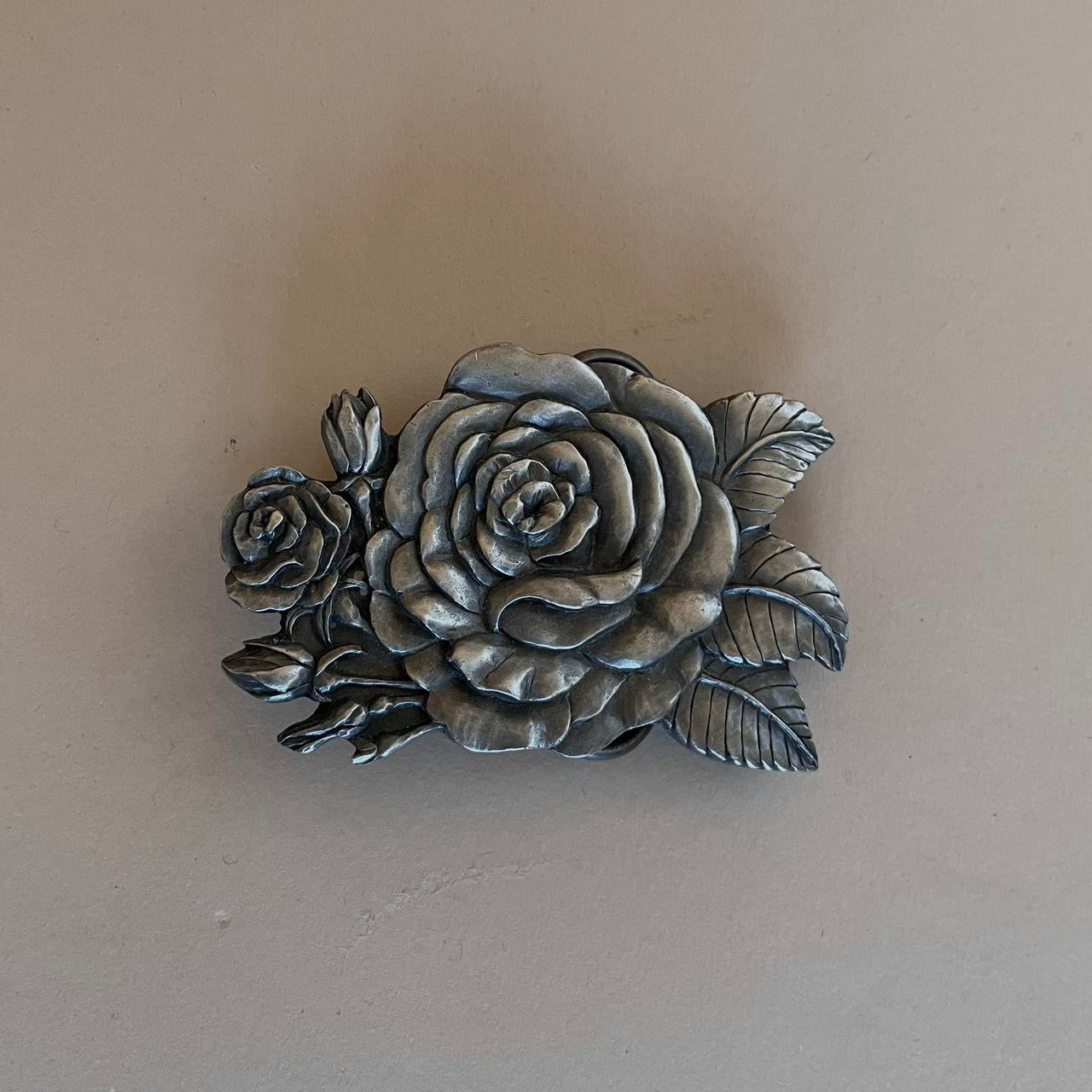 Vintage Rose Metal Belt Buckle