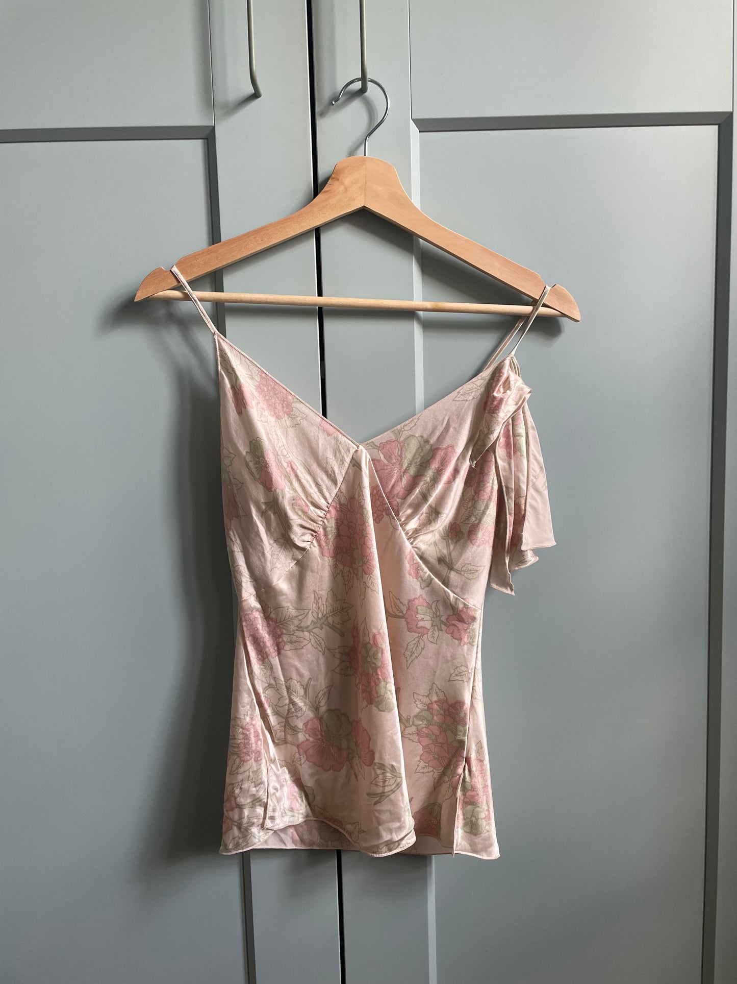 Vintage Designer Ungaro Pink Silk Floral Print Cami