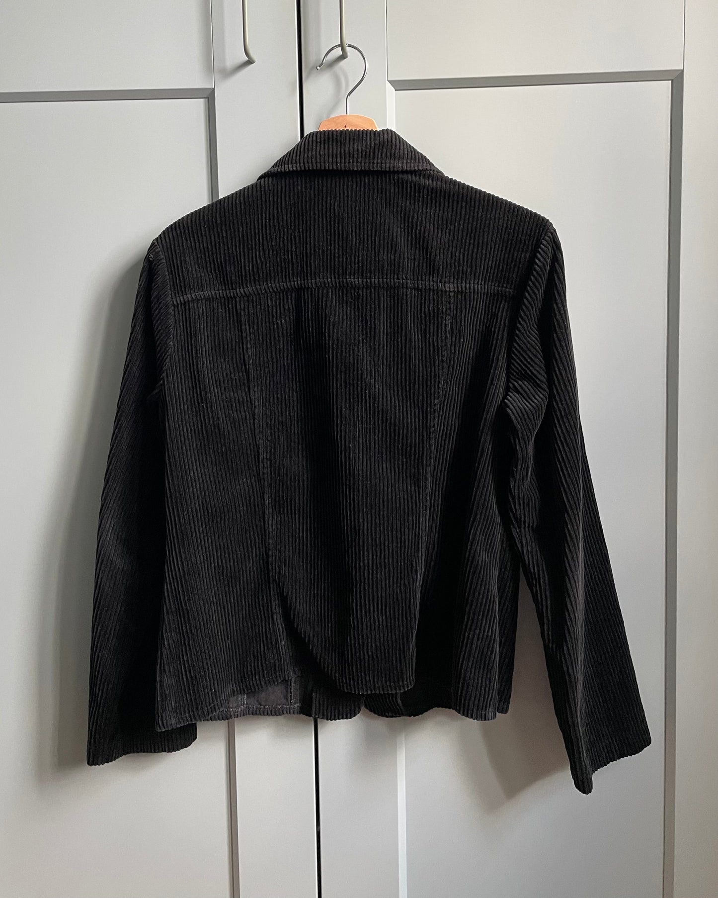 Vintage Black Cotton Corduroy Boxy Jacket