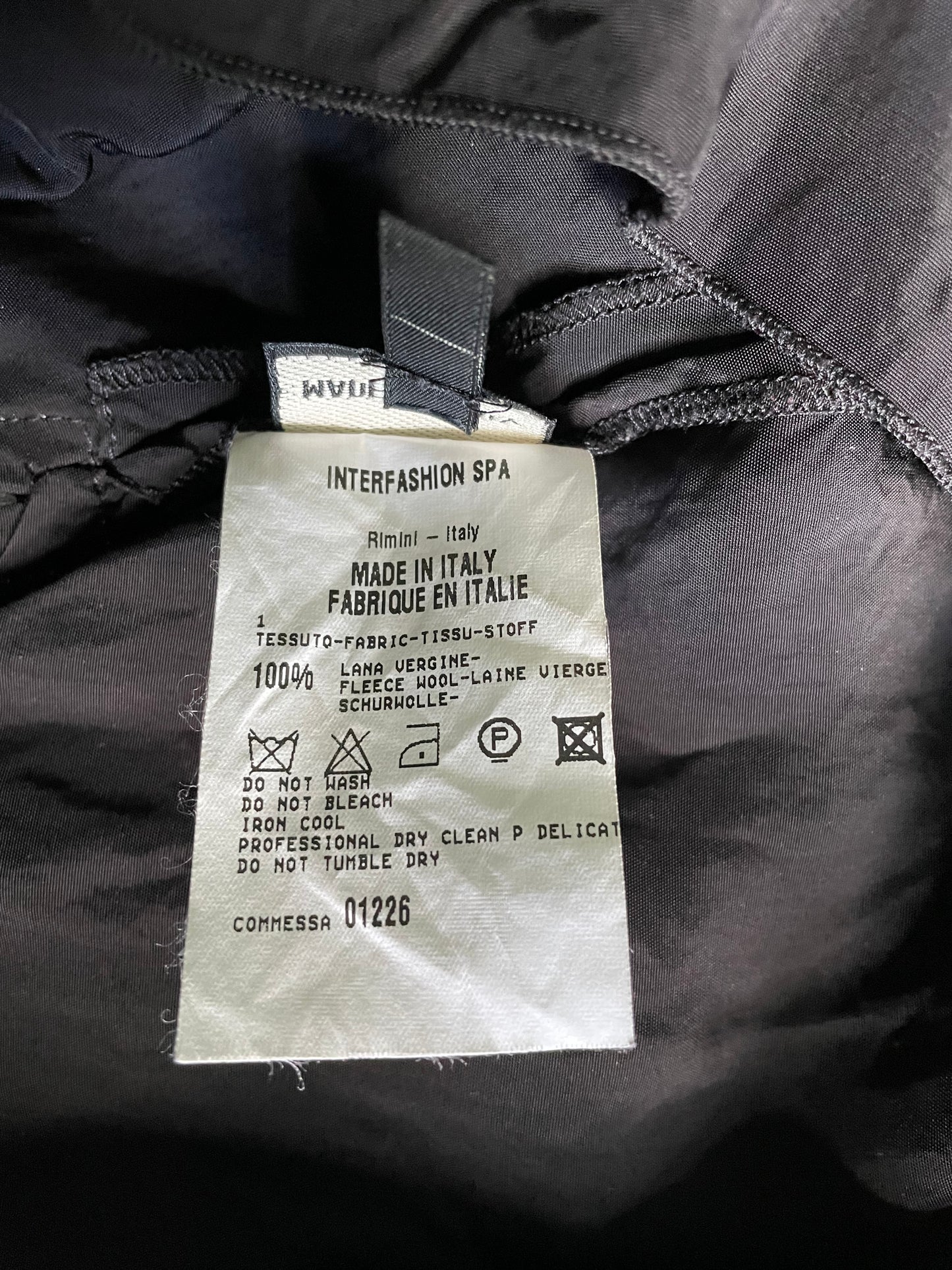 Vintage Designer Marithé + François Girbaud Black Wool Panel Skirt