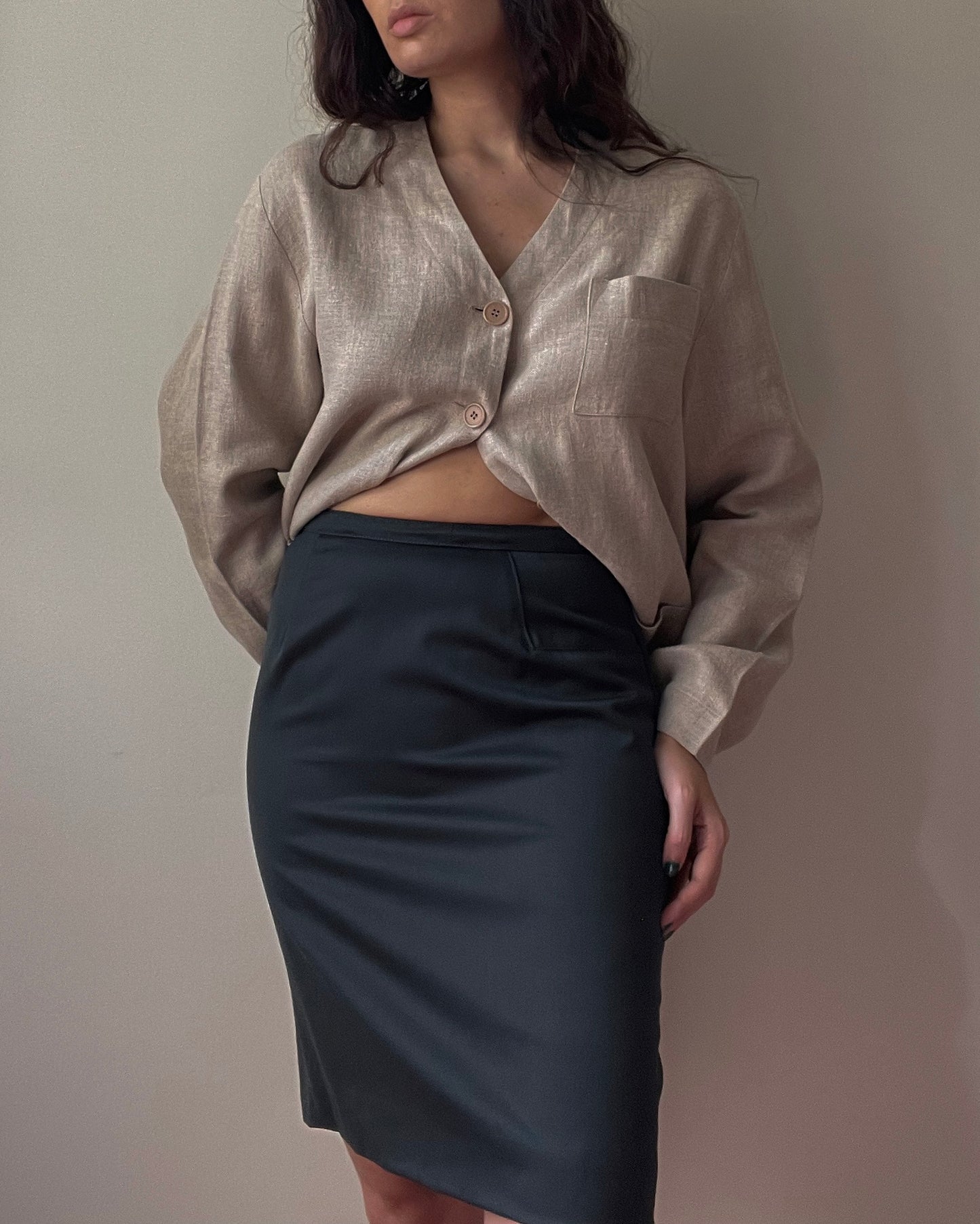 Upcycled Green Pencil Skirt