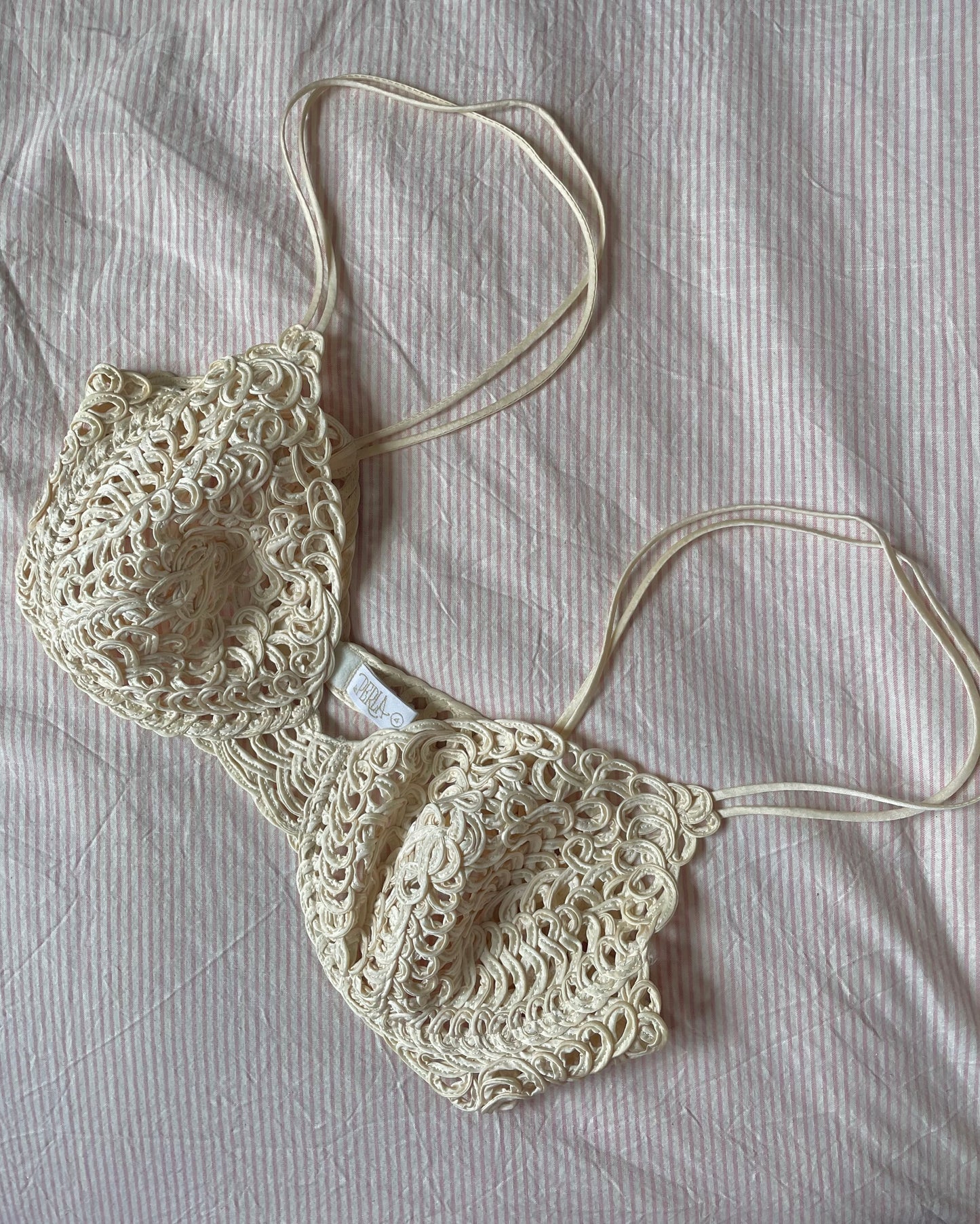 Preloved Designer La Perla Cream Silk Soutache Bra