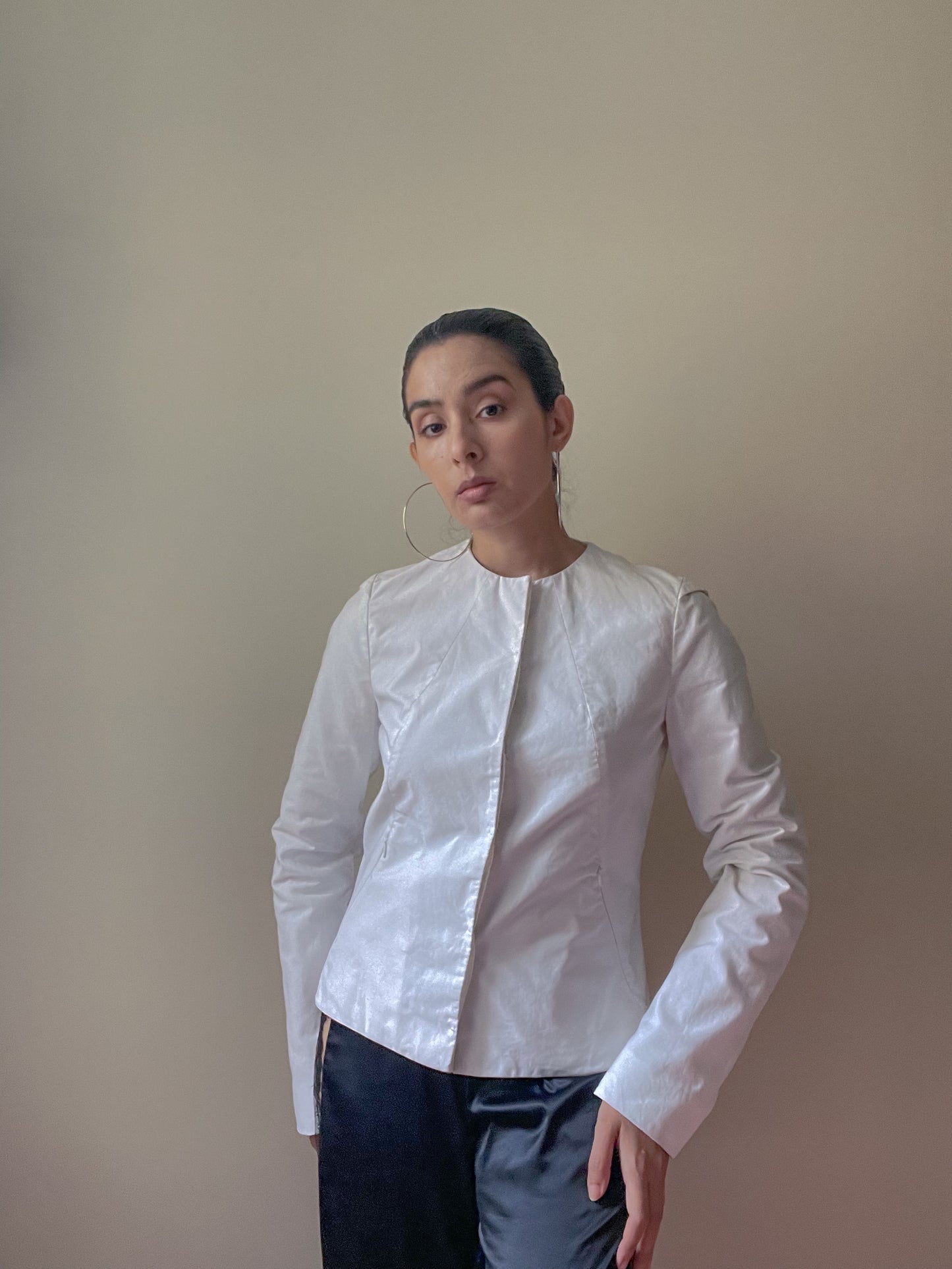 Preloved Designer Jil Sander White Cotton Jacket