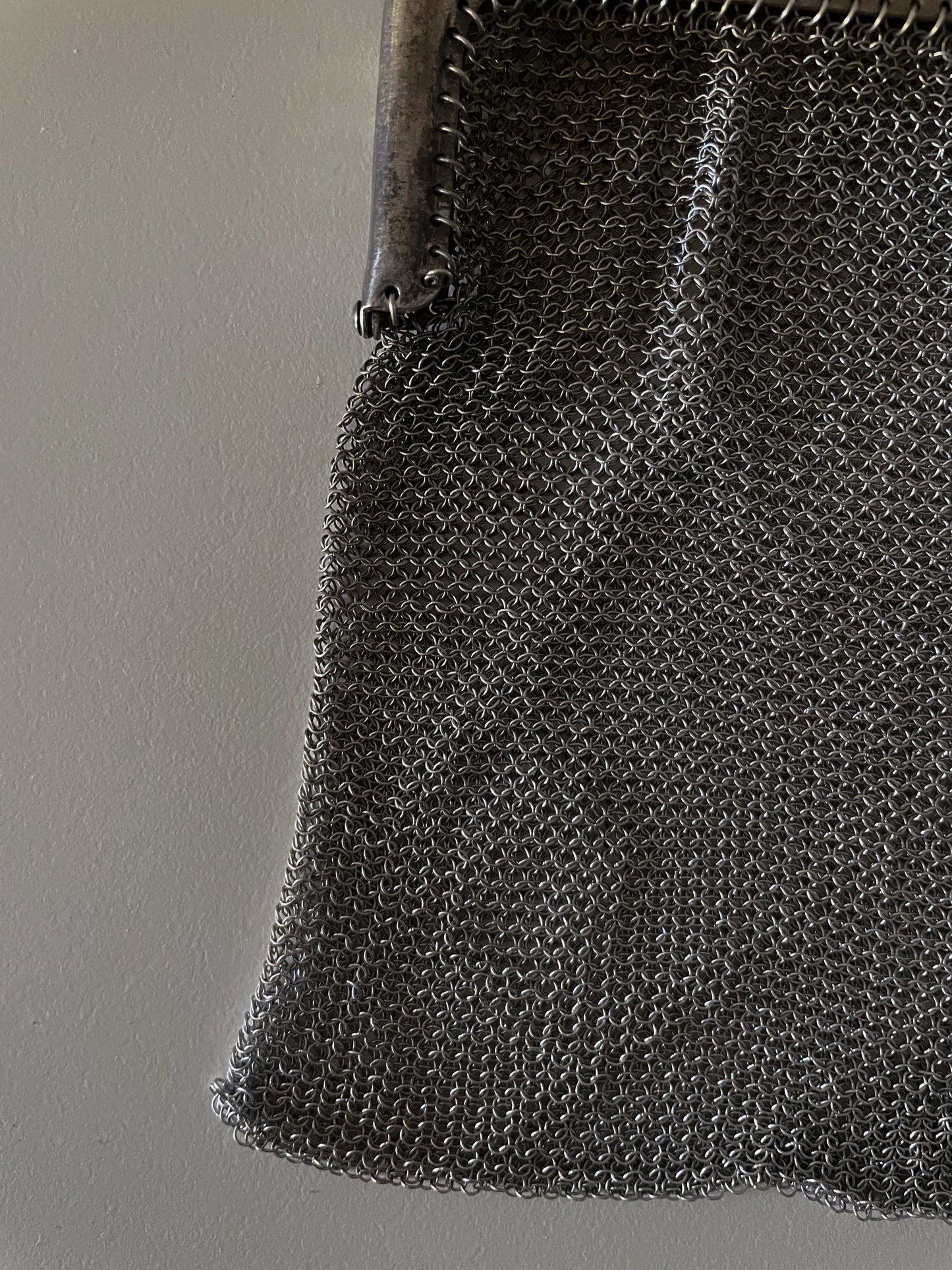 Antique Silver Chainmail Evening Bag