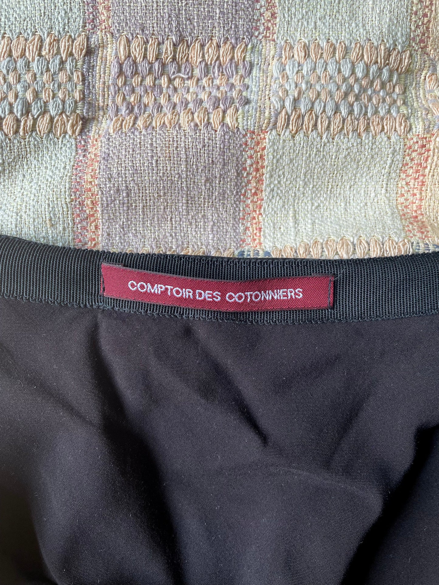 Vintage Designer Comptoir Des Cotonniers Black Bias Silk Skirt