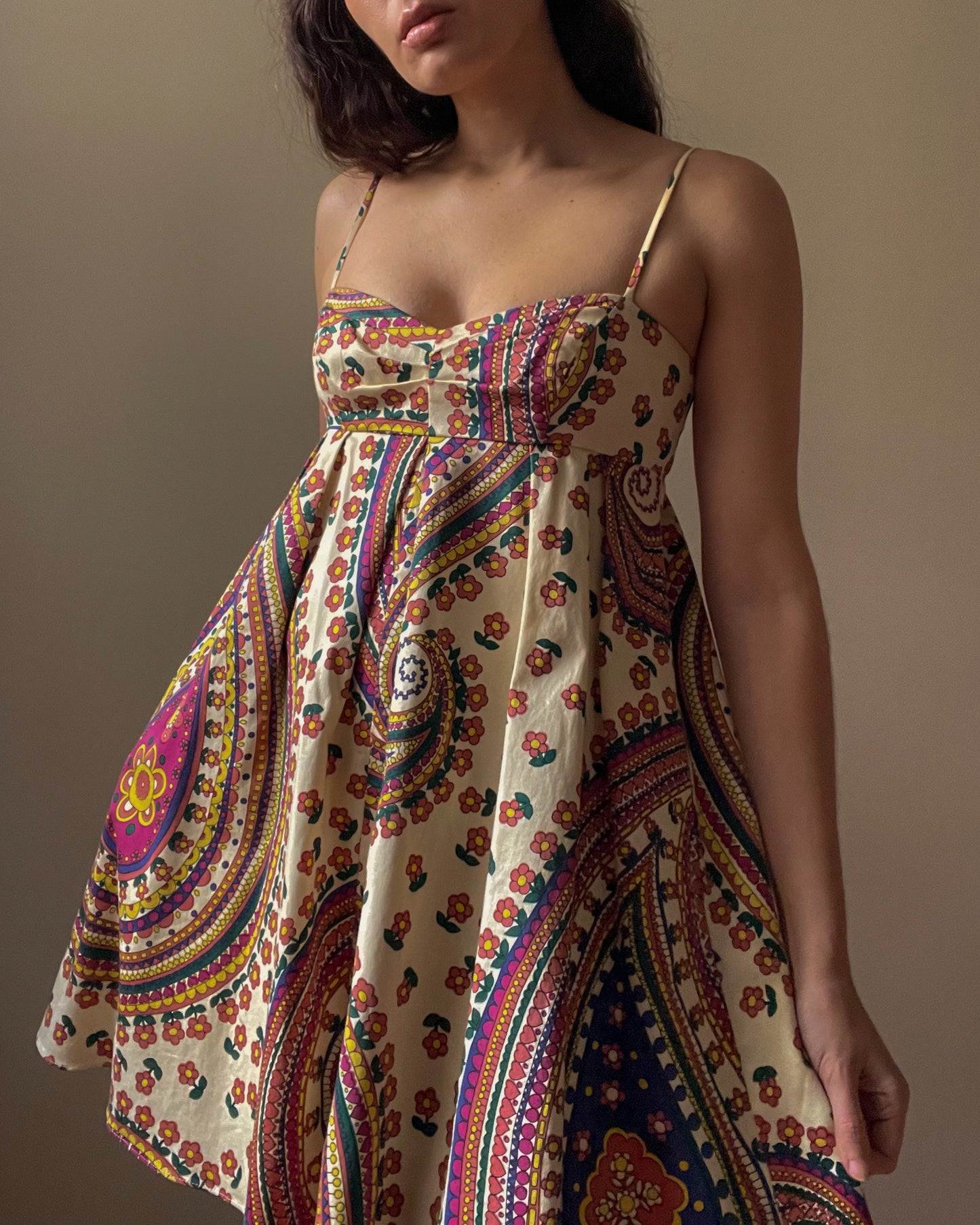 Vintage Designer Betsey Johnson Floral Print Dress