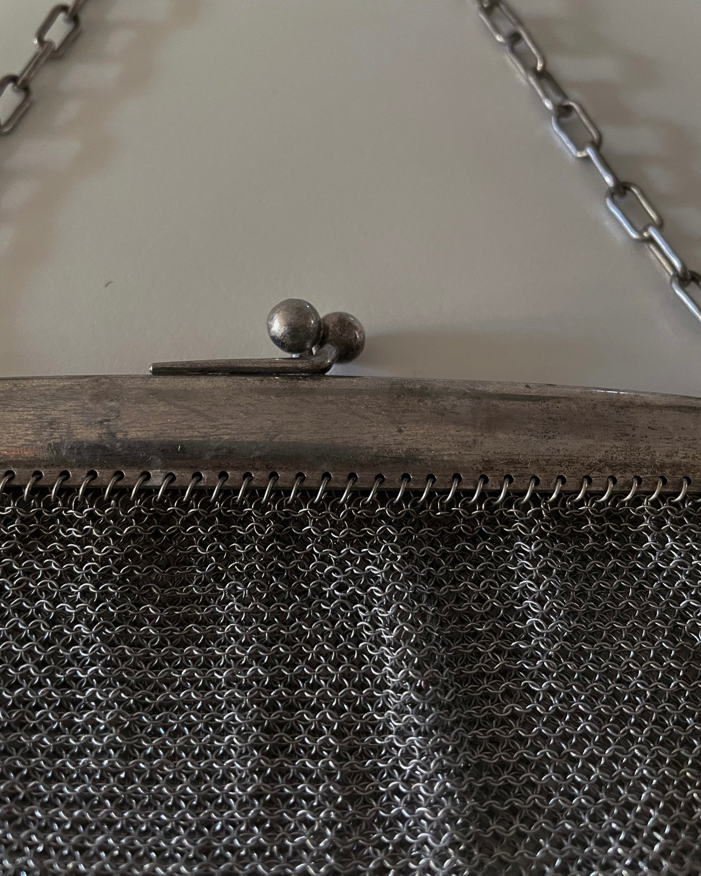 Antique Silver Chainmail Evening Bag