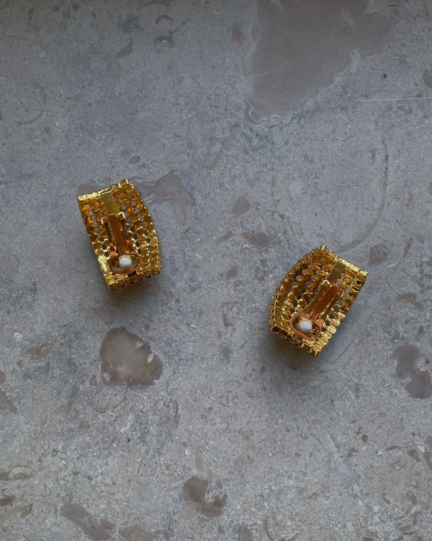 Vintage Multicolor Crystal Clip Earrings