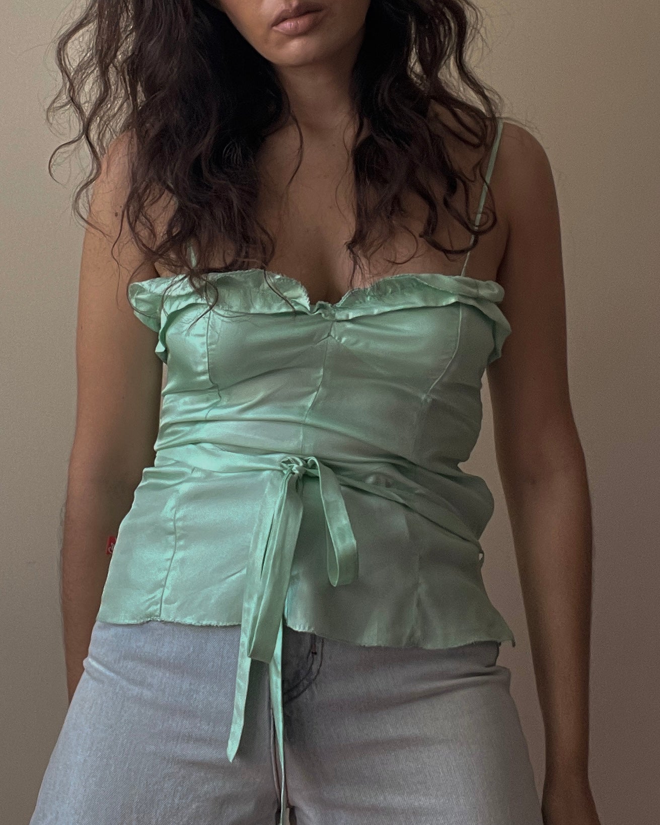 Vintage Christian Lacroix Silk Green Tank Top