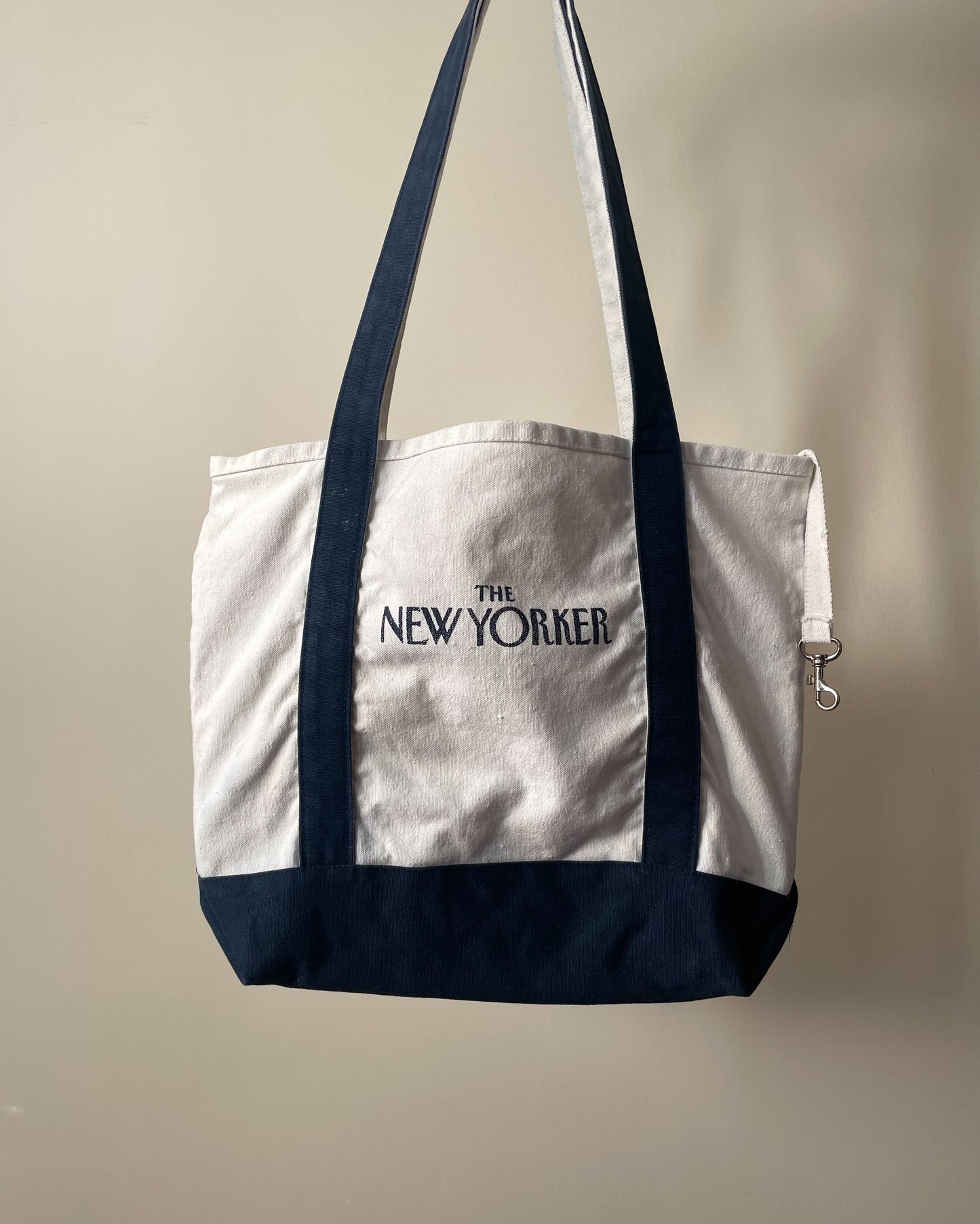 Vintage Blue New Yorker Canvas Cotton Tote Bag