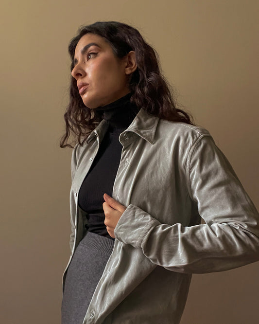 Vintage Designer Jil Sander Green Corduroy Top