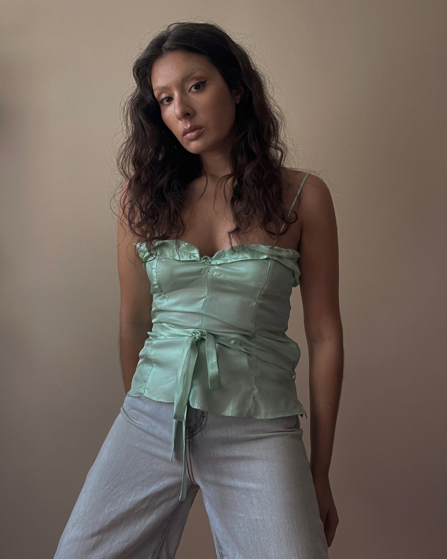 Vintage Christian Lacroix Silk Green Tank Top