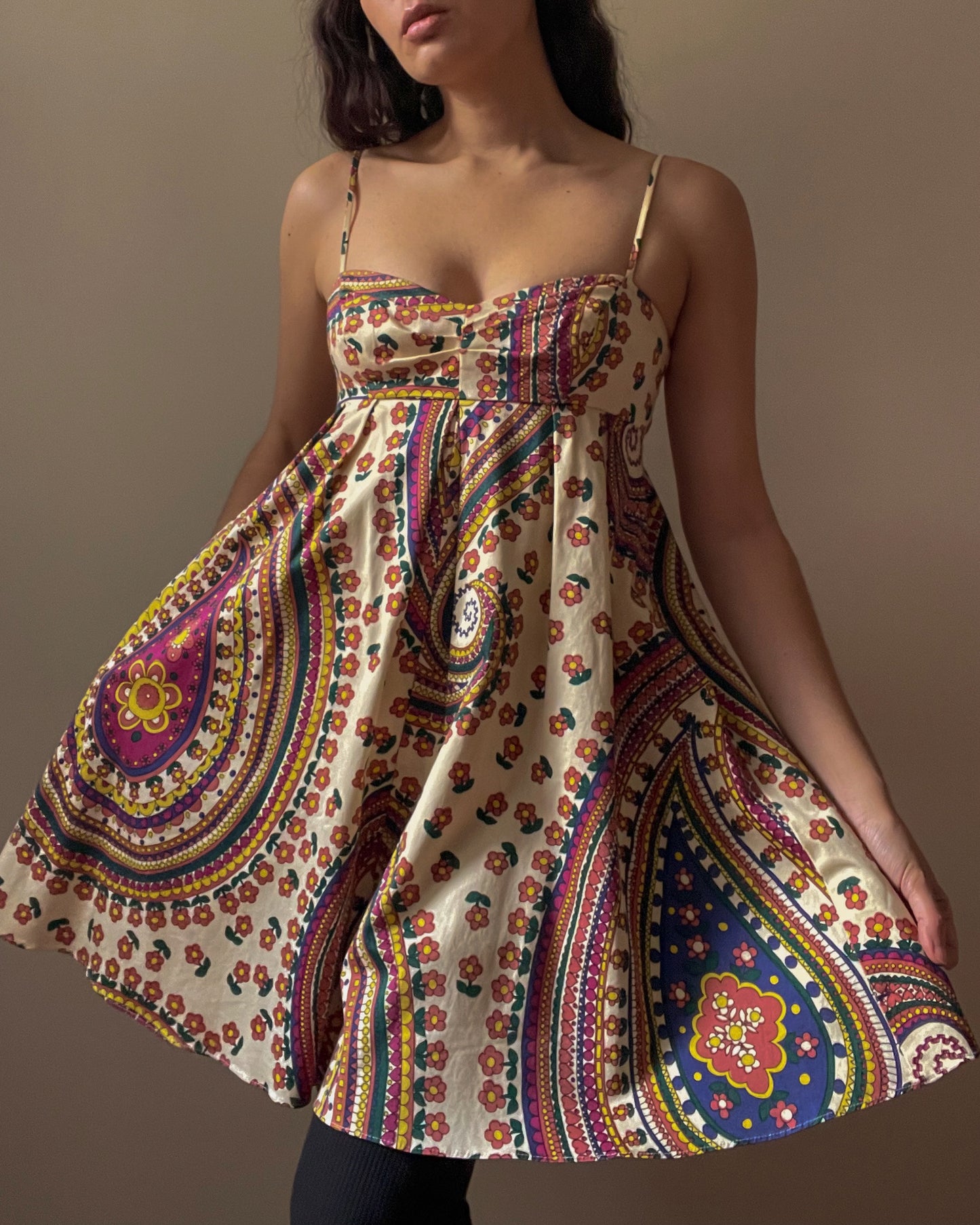 Vintage Designer Betsey Johnson Floral Print Dress
