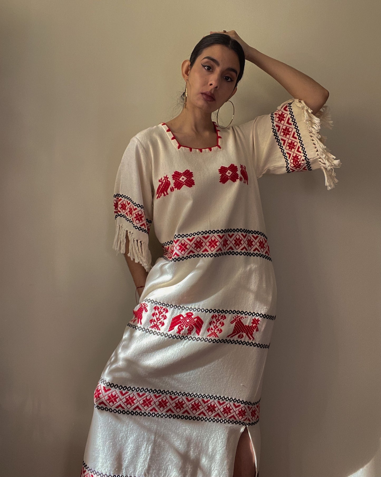 Vintage Mexican Dress With Embroidery
