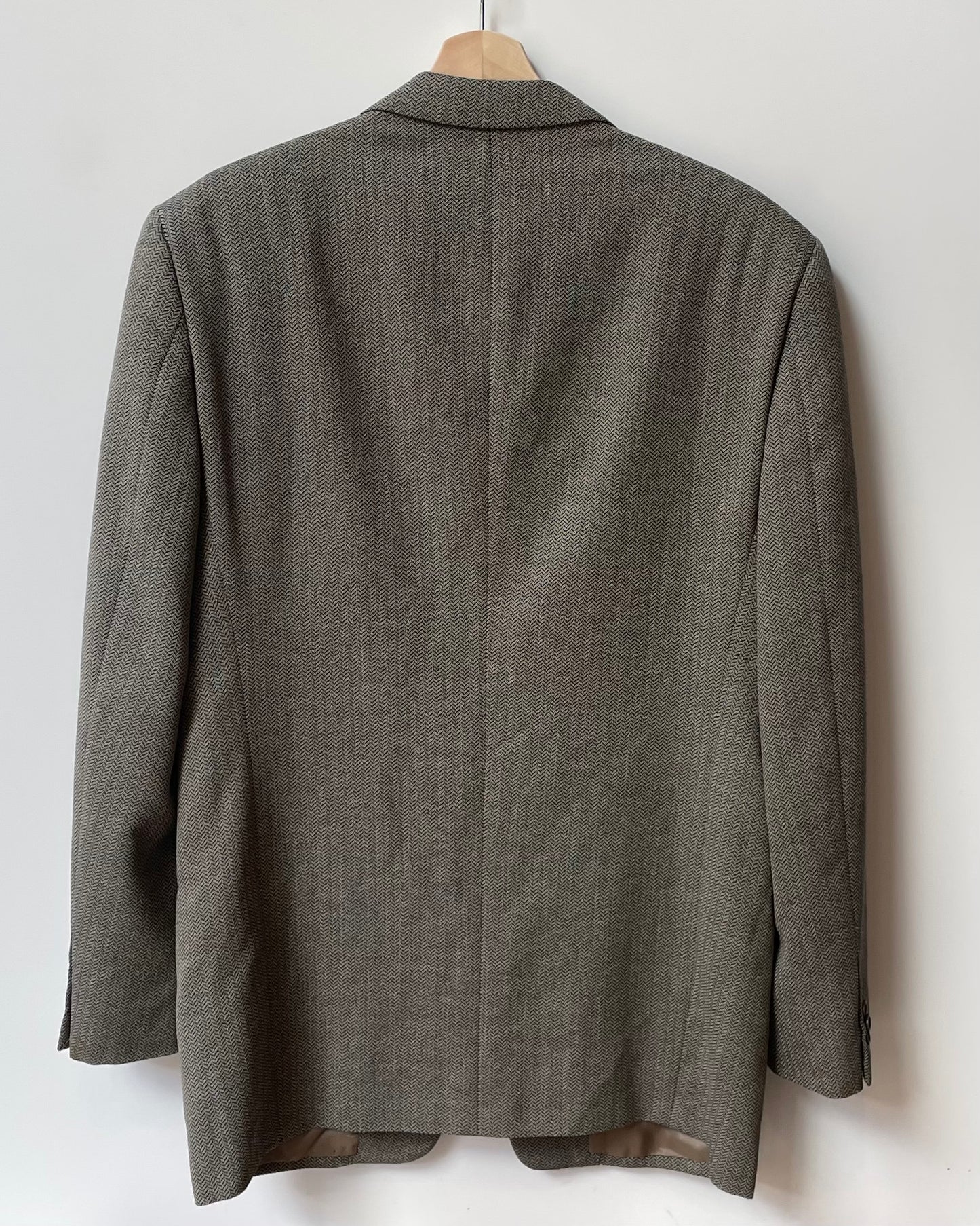 Vintage Oversized Warm Grey Wool Silk Armani Blazer