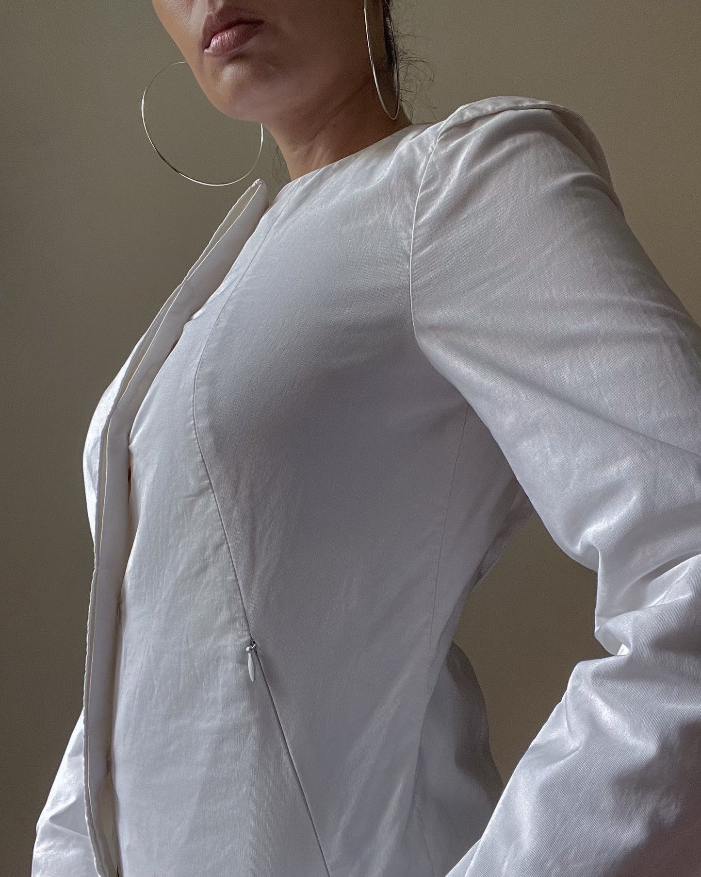 Preloved Designer Jil Sander White Cotton Jacket