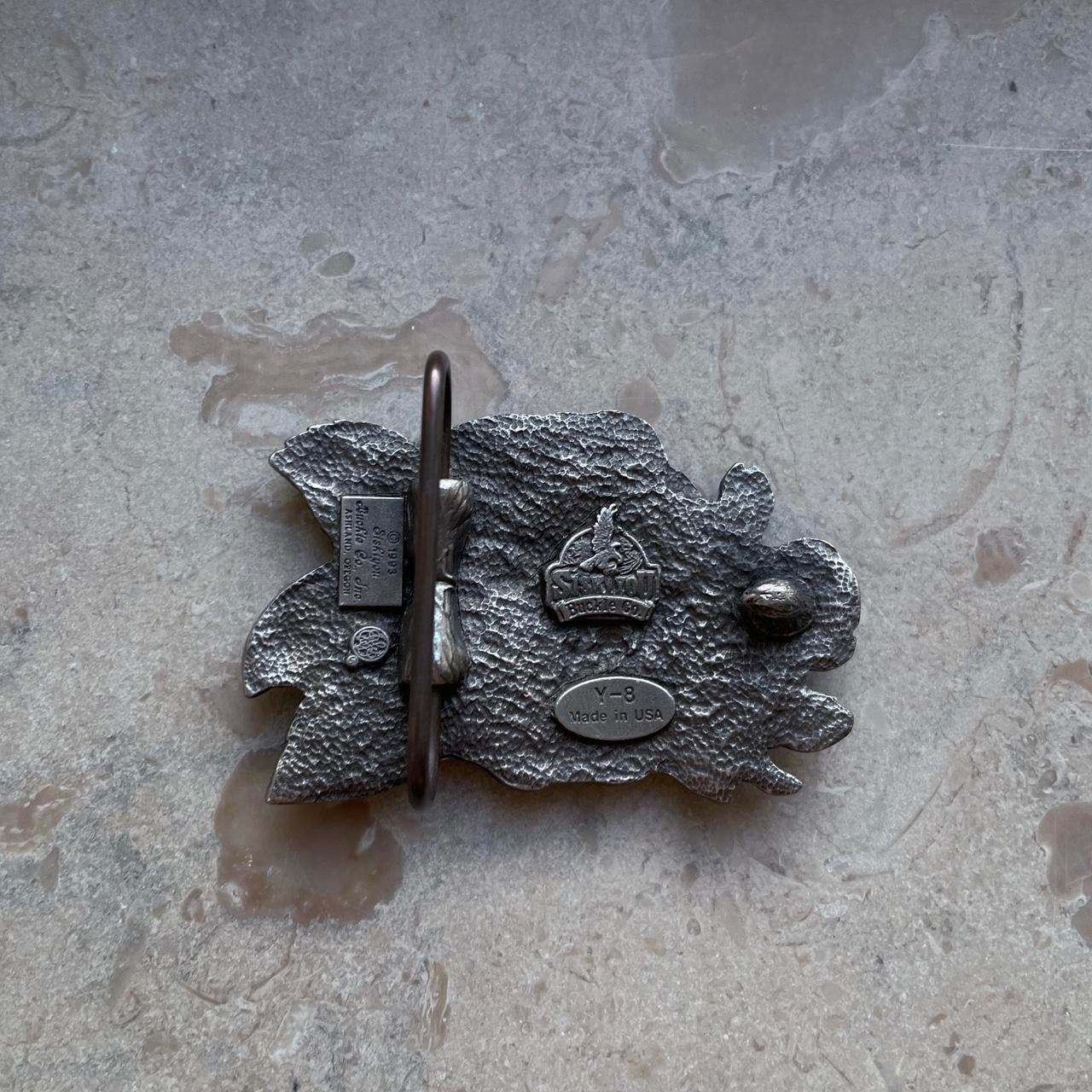 Vintage Rose Metal Belt Buckle