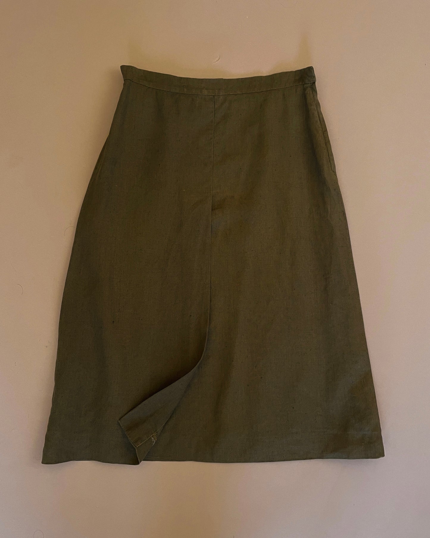 Vintage Designer Marella Green Linen Skirt