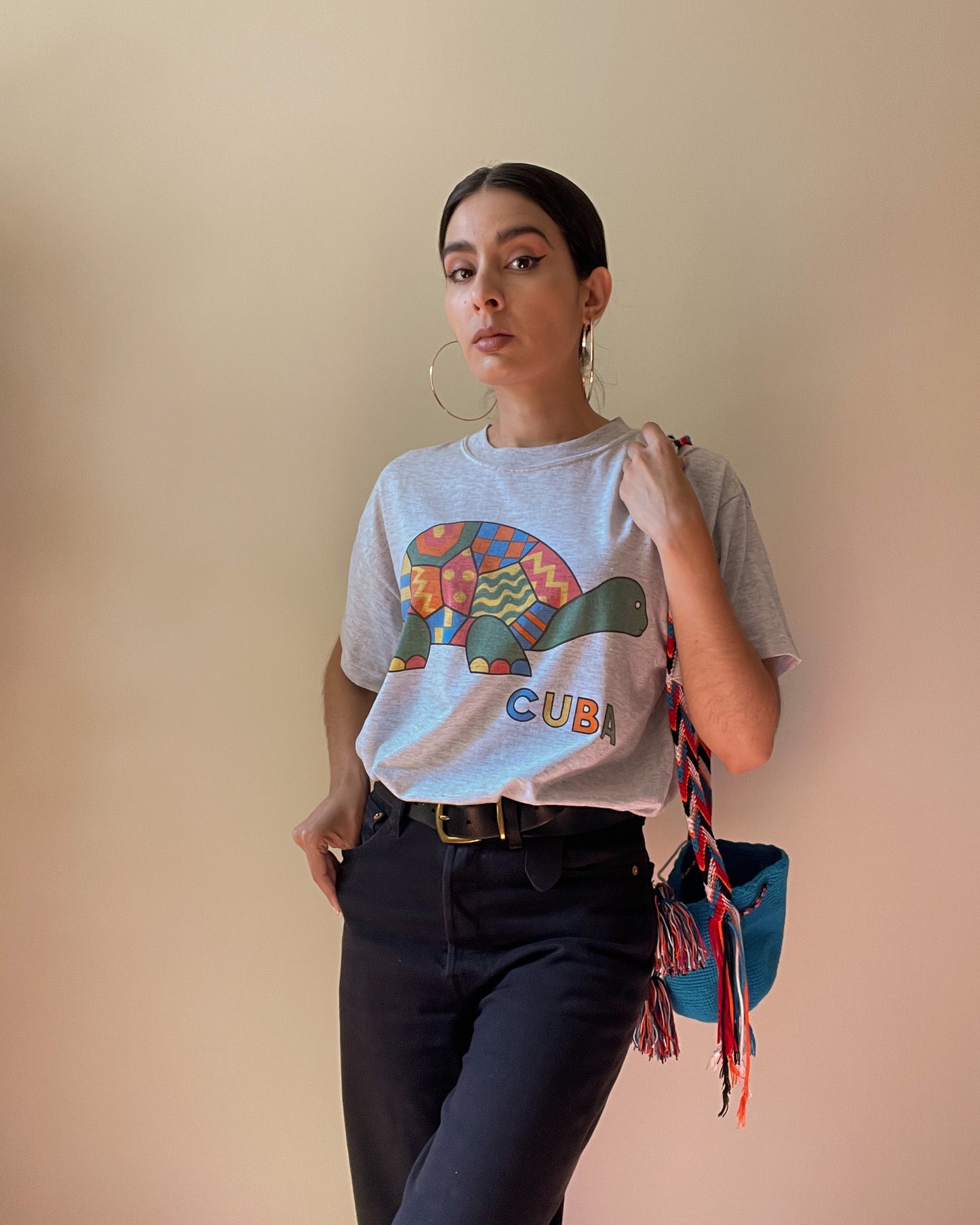 Vintage Colombian Mochila Bucket Shoulder Bag