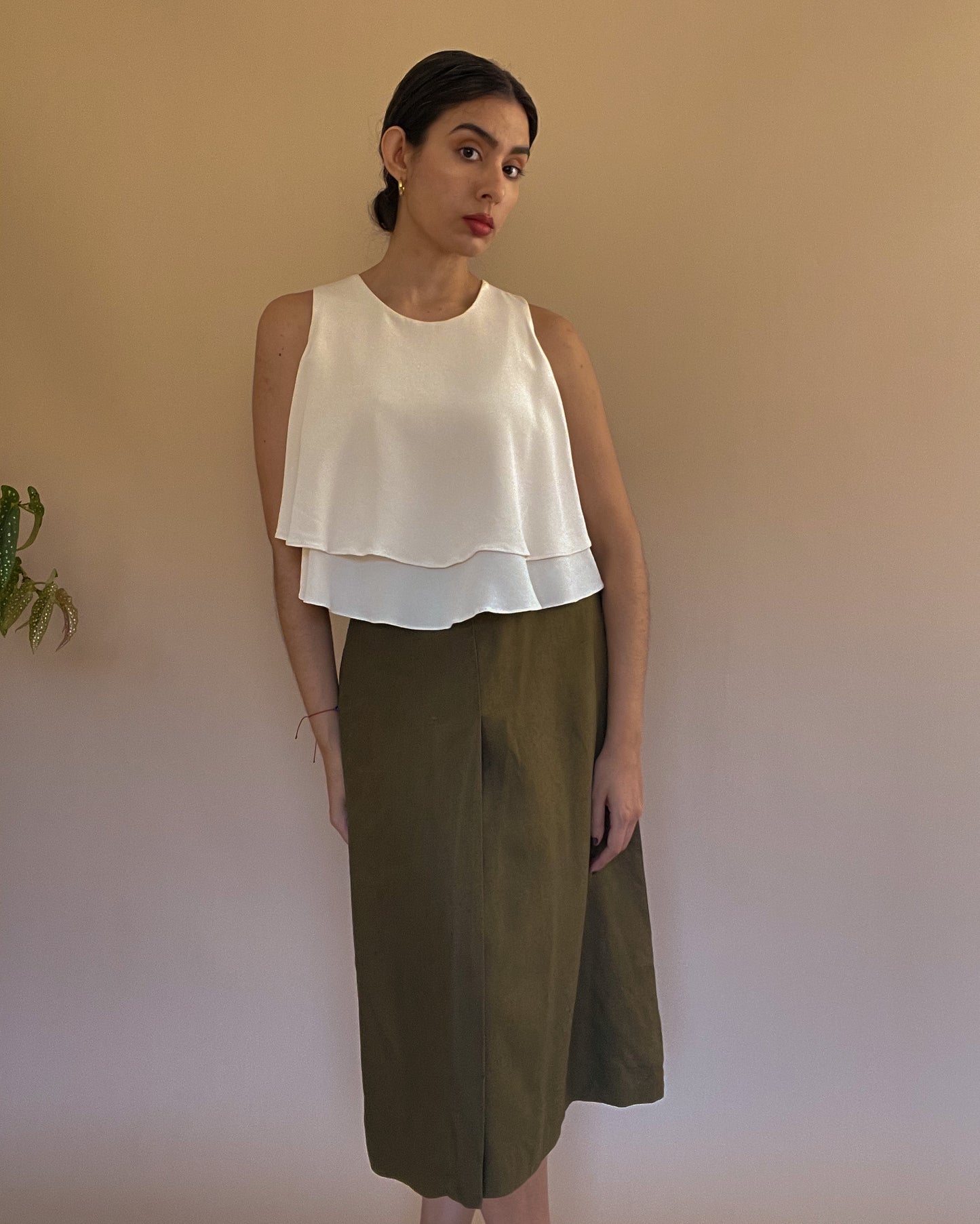 Vintage Designer Marella Green Linen Skirt