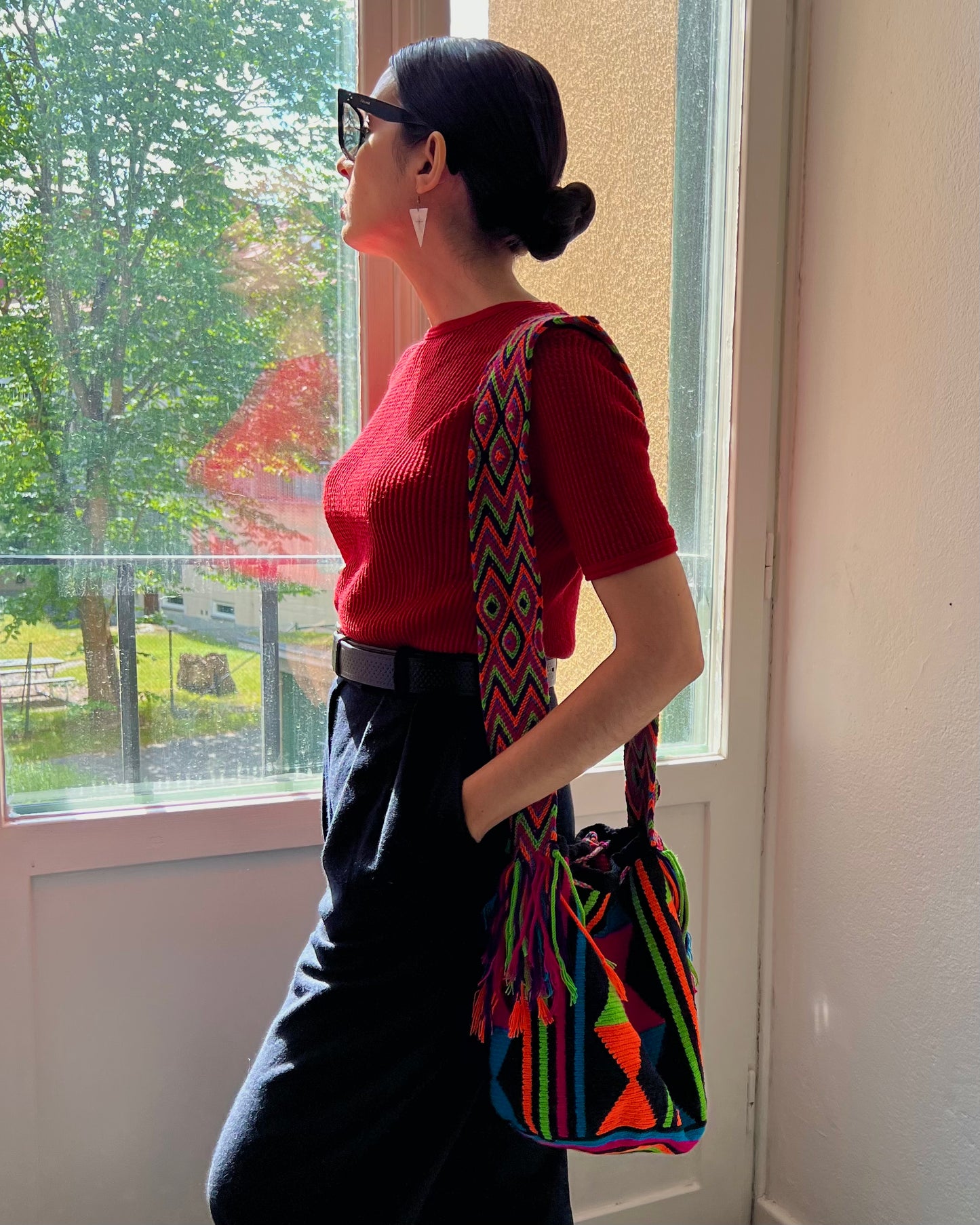 Vintage Colombian Mochila Bucket Shoulder Bag