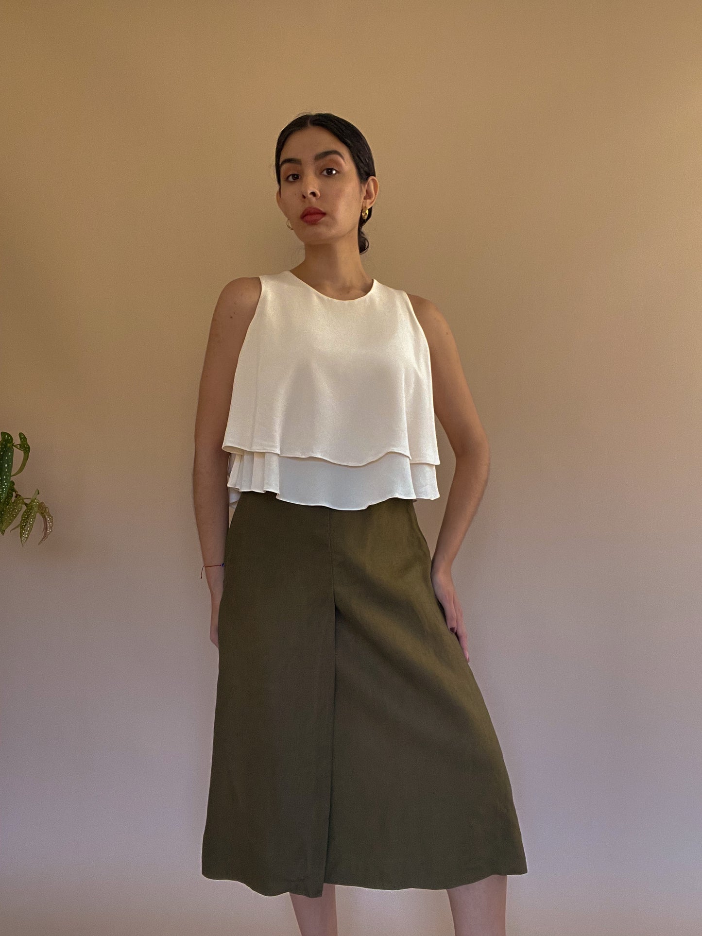 Vintage Designer Marella Green Linen Skirt