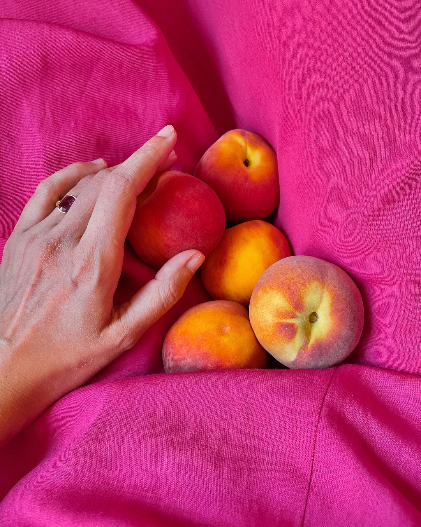 Vintage Magenta Linen Dress