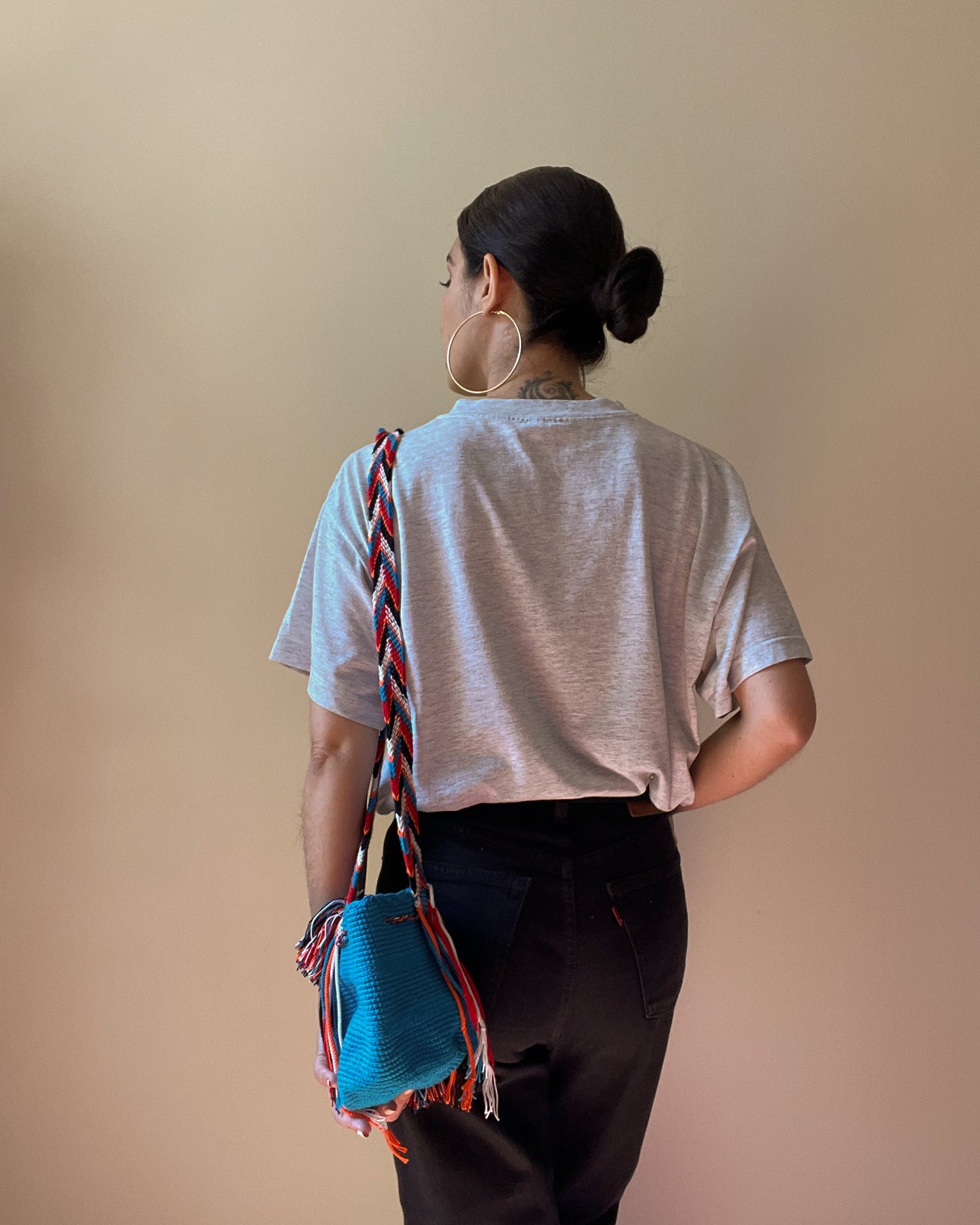 Vintage Colombian Mochila Bucket Shoulder Bag