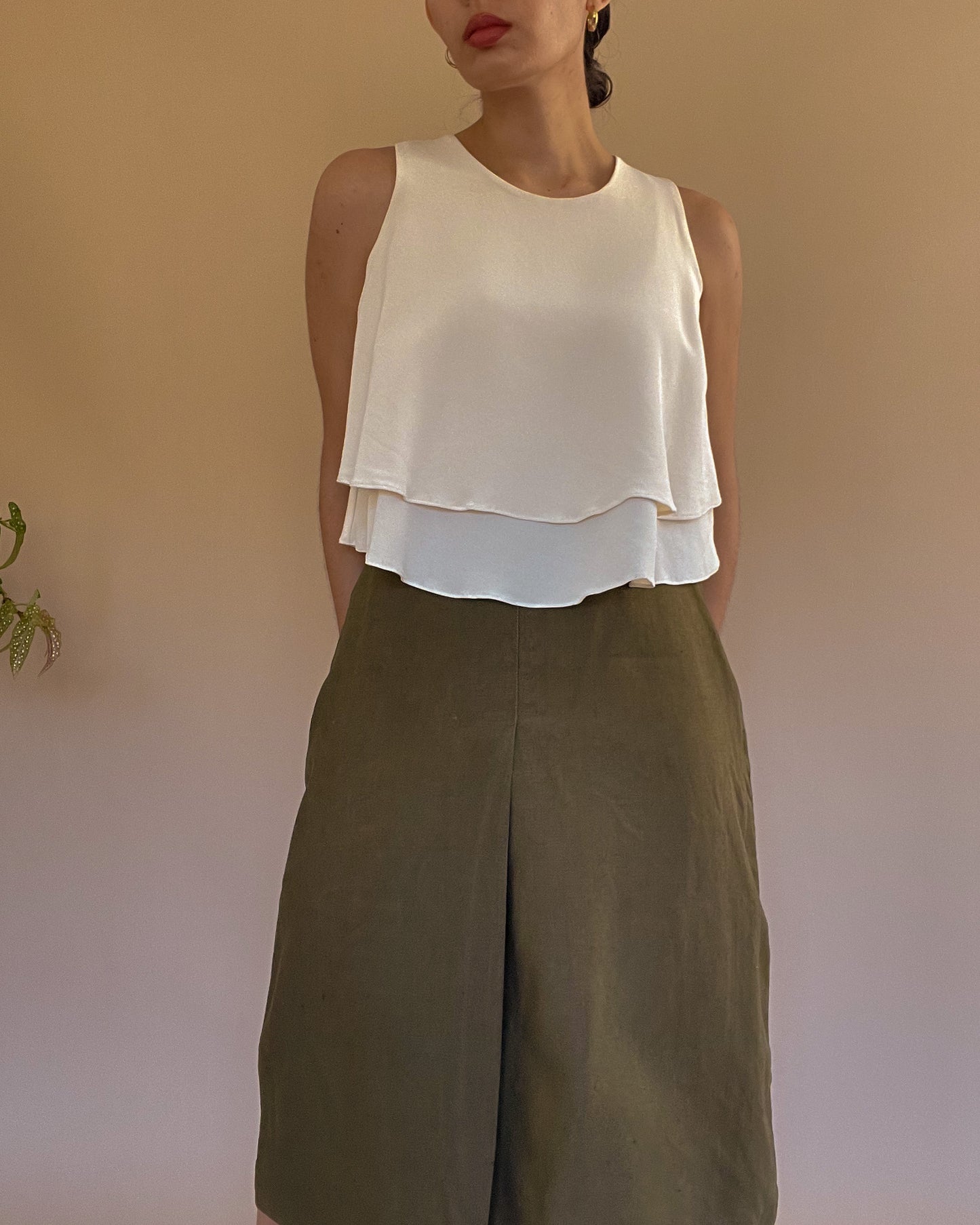 Vintage Designer Marella Green Linen Skirt
