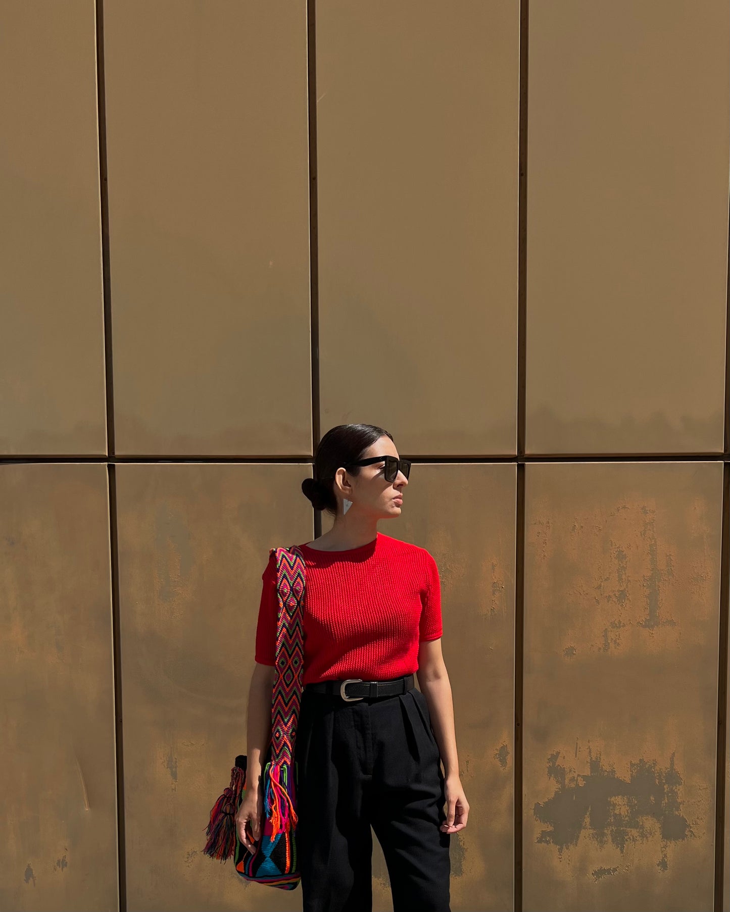 Vintage Colombian Mochila Bucket Shoulder Bag