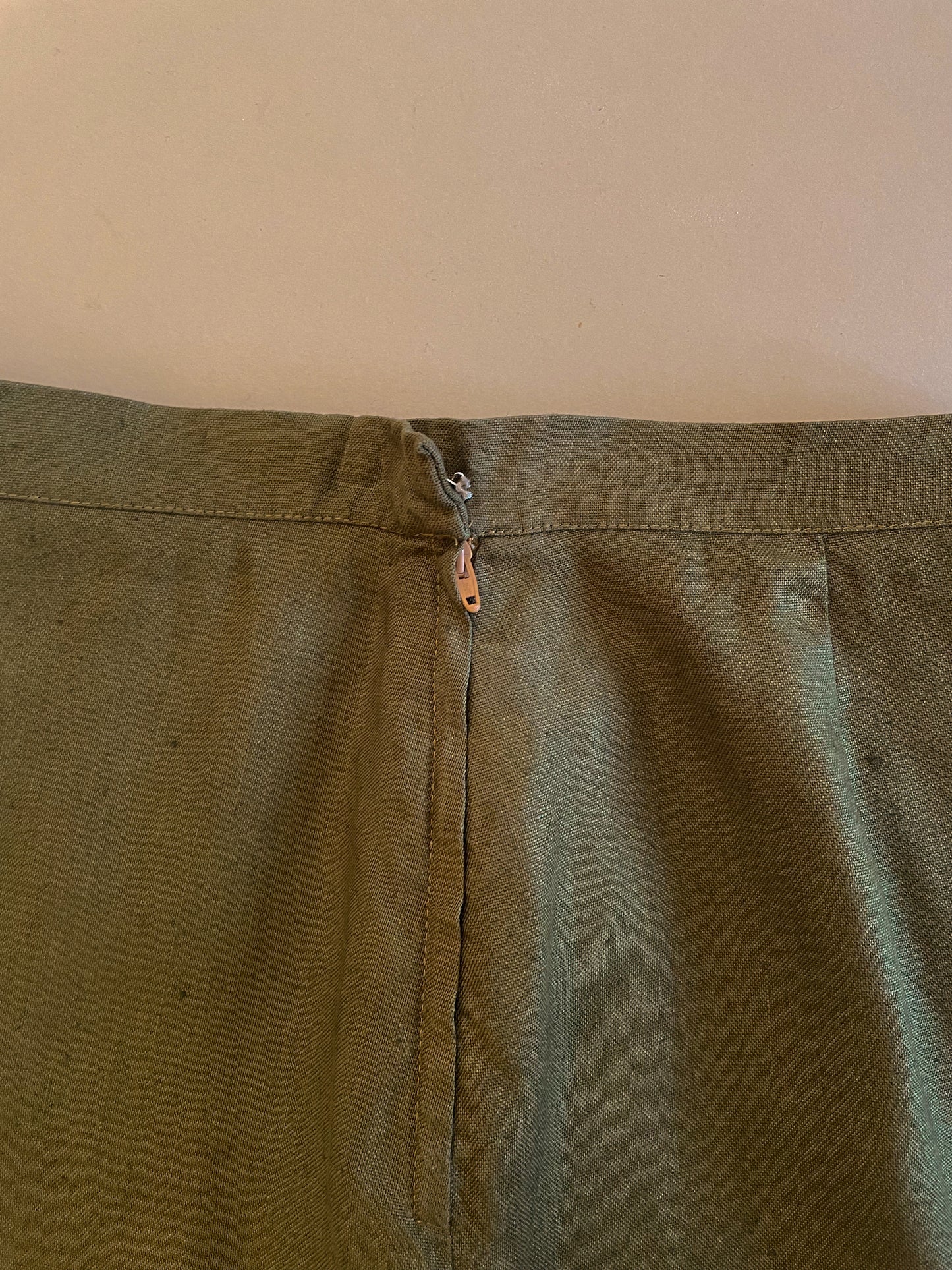 Vintage Designer Marella Green Linen Skirt