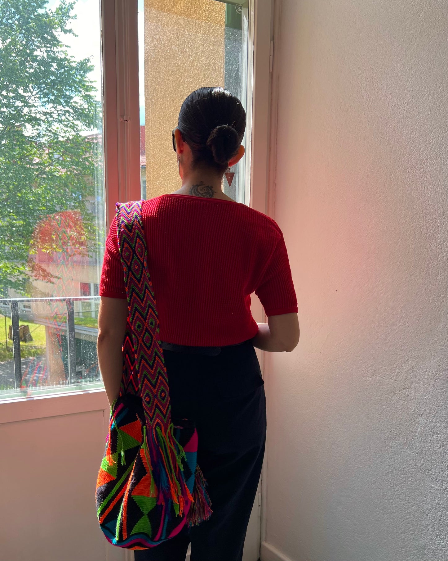 Vintage Colombian Mochila Bucket Shoulder Bag