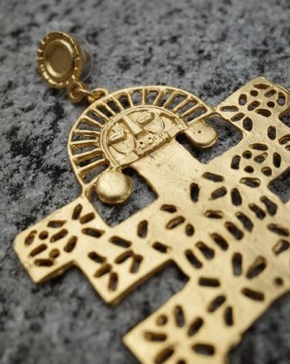 Suit of Lights Artisanal Precolombian Style Jaguar Earrings 1