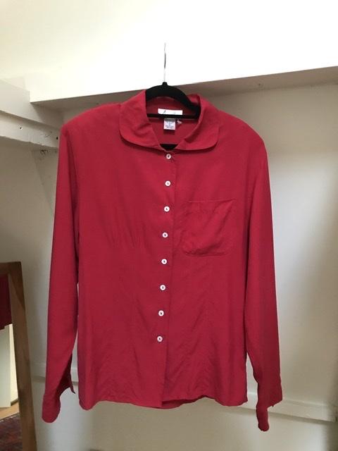 Suit of Lights Vintage Collared Silk Blouse With Cufflink Sleeves 6