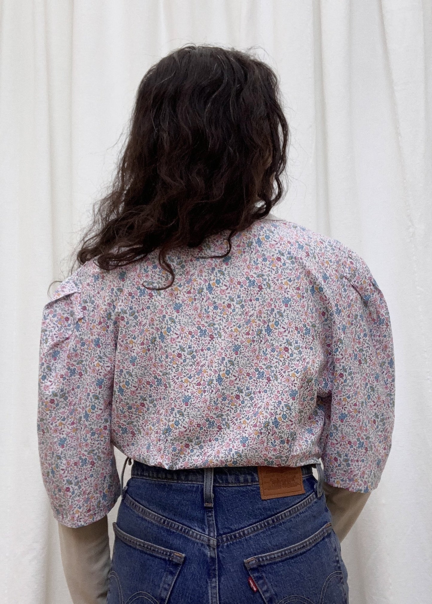 Suit of Lights Floral Puff Sleeve Colored Blouse 1