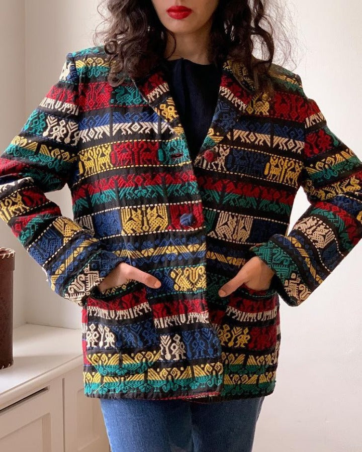 Suit of Lights Vintage Animal Jacquard Blazer 2