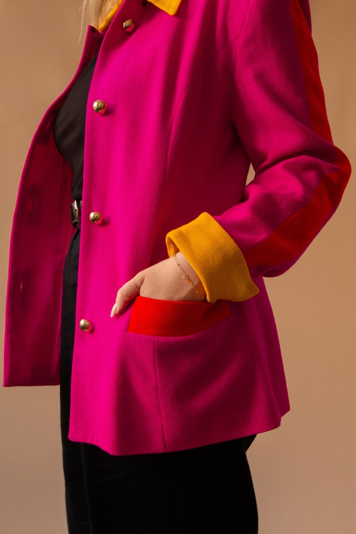 Suit of Lights Magenta Colorblock Blazer 5