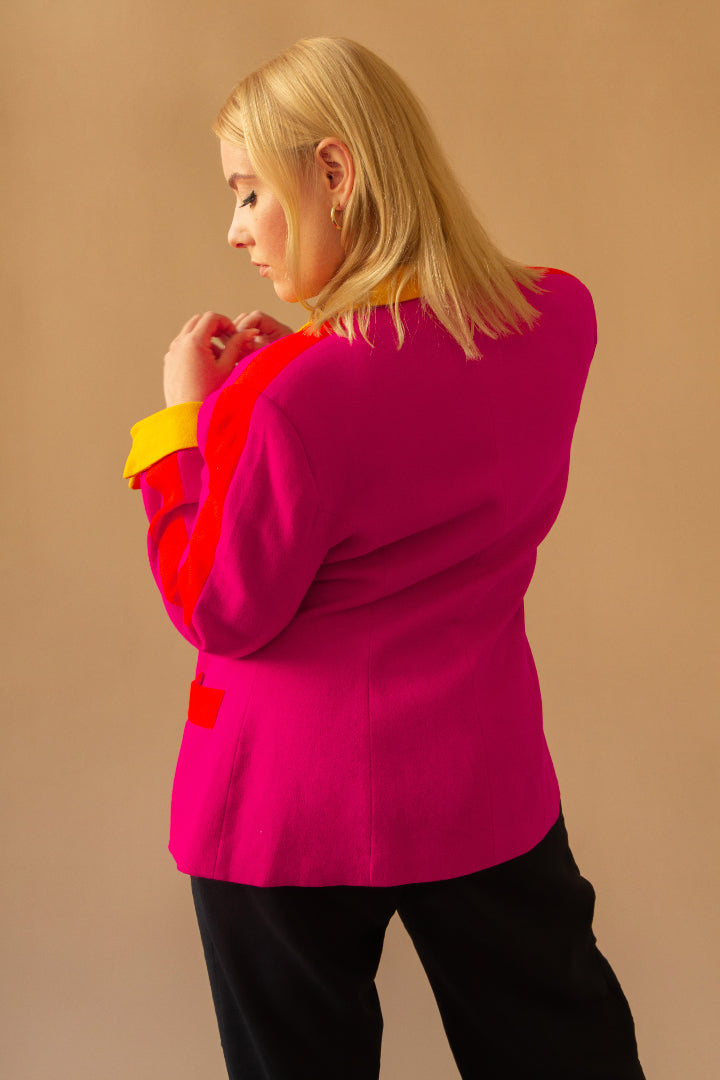 Suit of Lights Magenta Colorblock Blazer 6