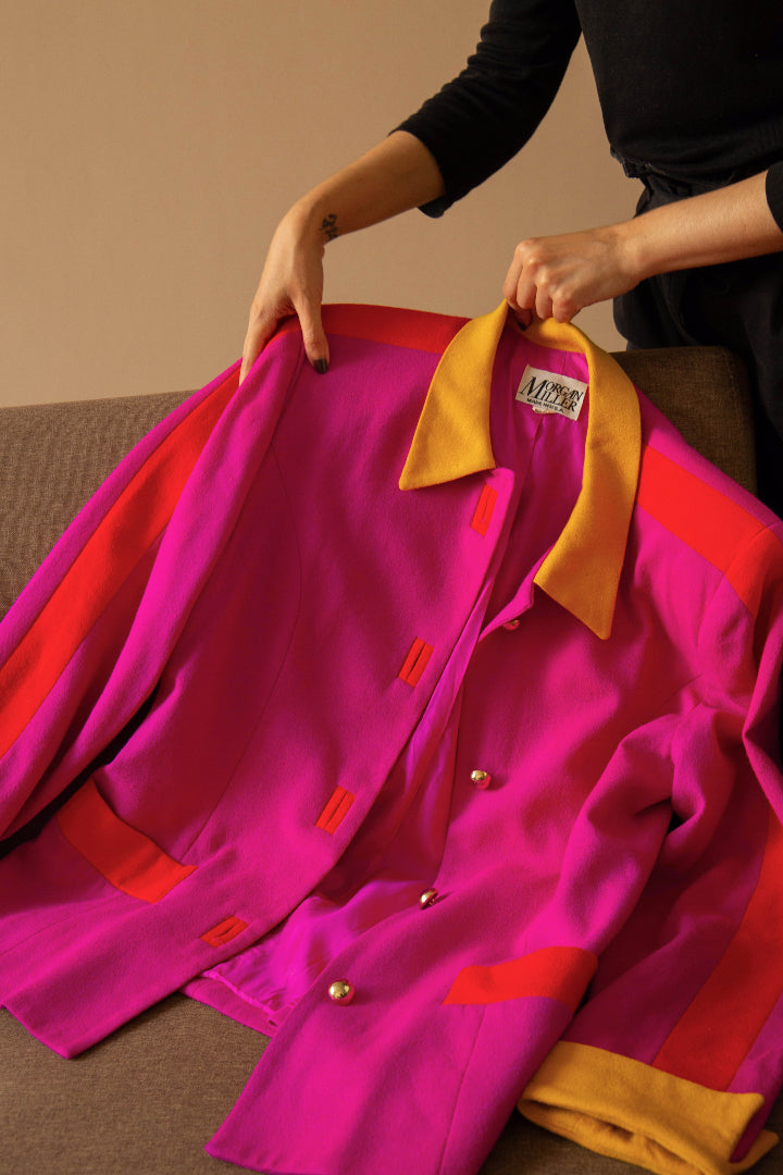 Suit of Lights Magenta Colorblock Blazer 7