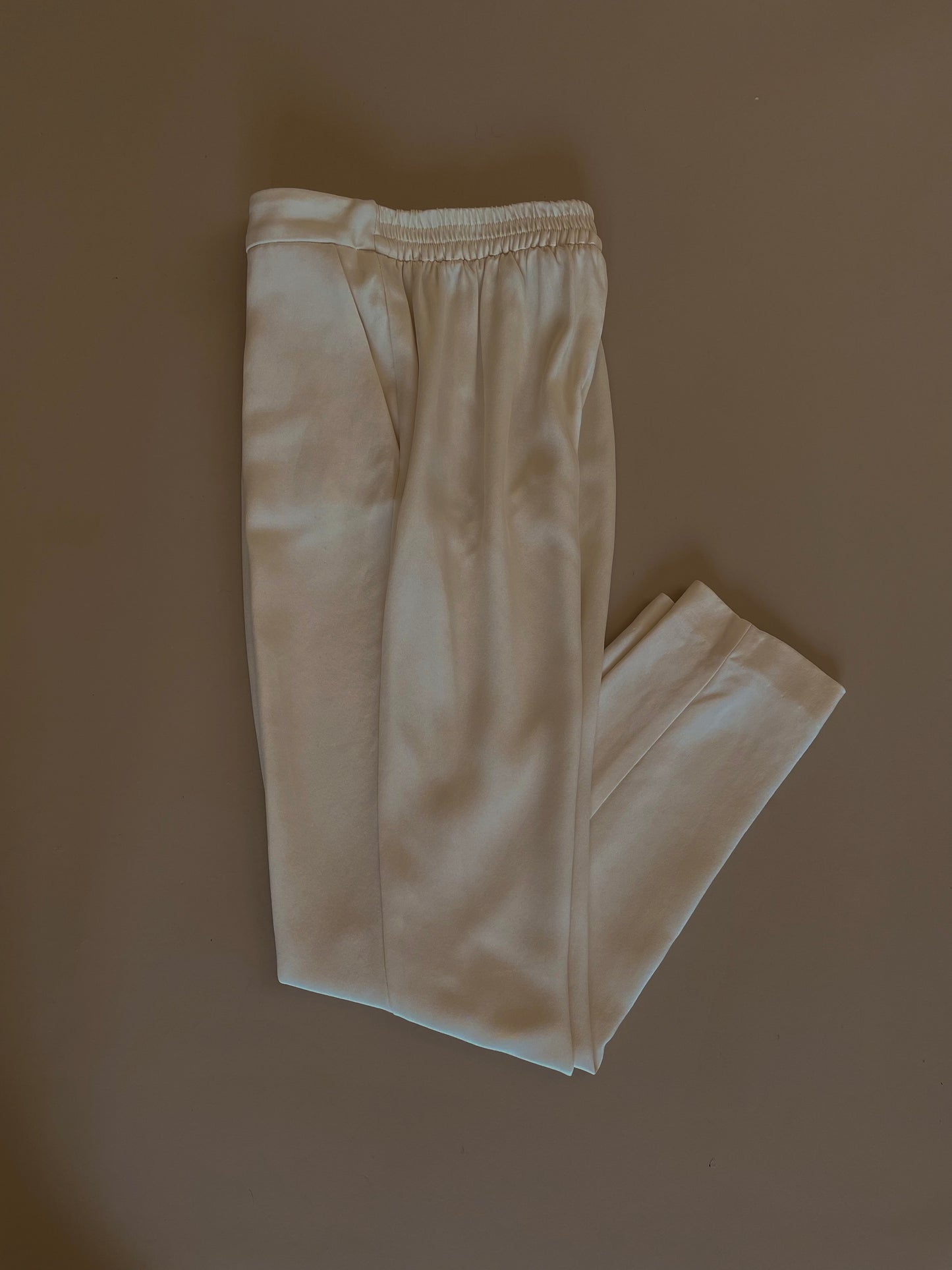 Upcycled Cream Silk Jogger Pant