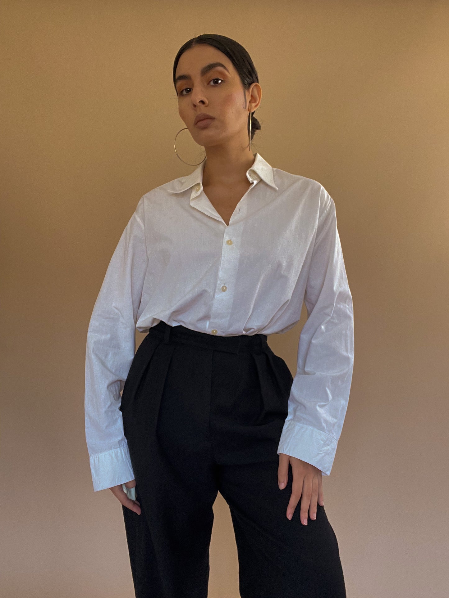 Vintage Relaxed Cufflink White Shirt in Cotton